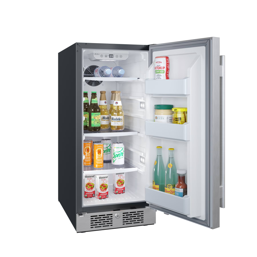 Picture of Avallon AFR152SSRH 15 in. Wide 3.3 cu ft. Compact Refrigerator with LED Lighting & Right Swing Door, Stainless Steel - Right Hinged