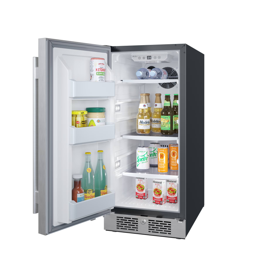 Picture of Avallon AFR152SSLH 15 in. Wide 3.3 cu ft. Compact Refrigerator with LED Lighting & Left Swing Door, Stainless Steel - Left Hinged