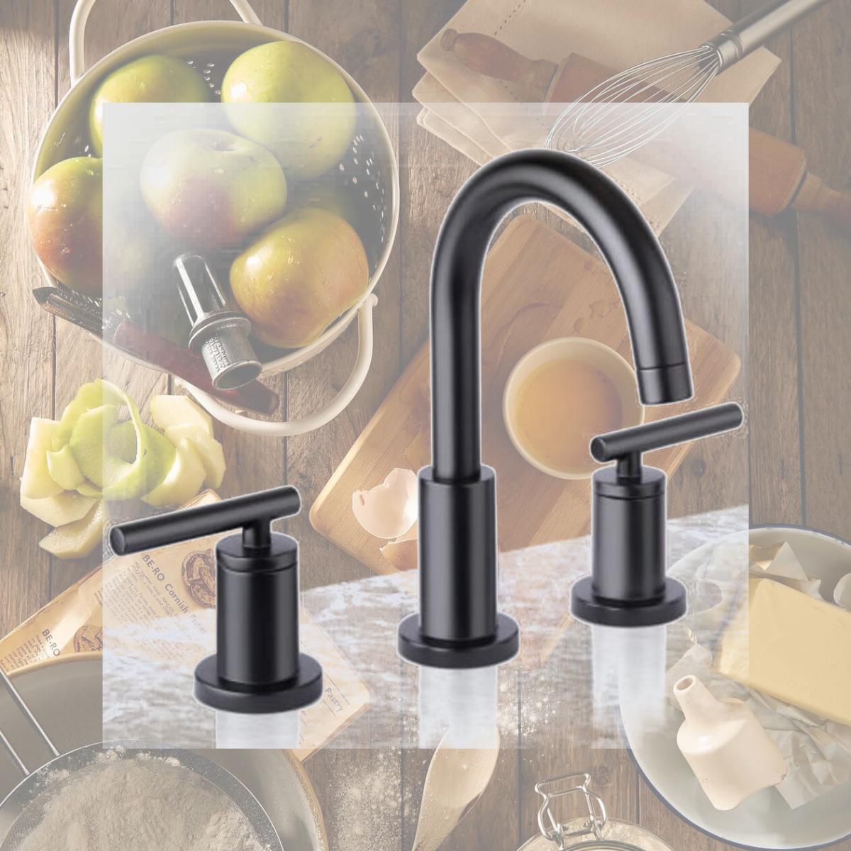 Picture of Miseno MNO1343LFB Mia Widespread Bathroom Faucet, Black