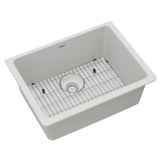 UPC 094902127989 product image for ELGU2522WH0C 24-58 in. Quartz Classic Single Bowl Undermount Sink Kit, White | upcitemdb.com