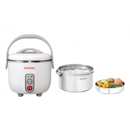 Tac-03dw 3 Cups Stainless Steel Rice Cooker With Keep Warm Switch, Pearl White