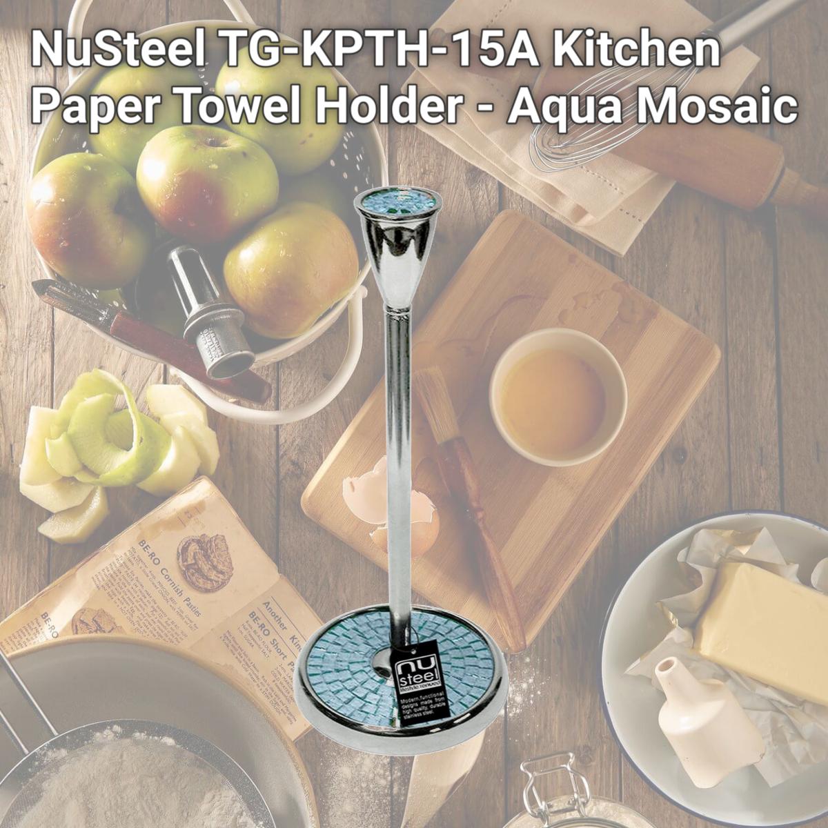 Picture of NuSteel TG-KPTH-15A Kitchen Paper Towel Holder - Aqua Mosaic