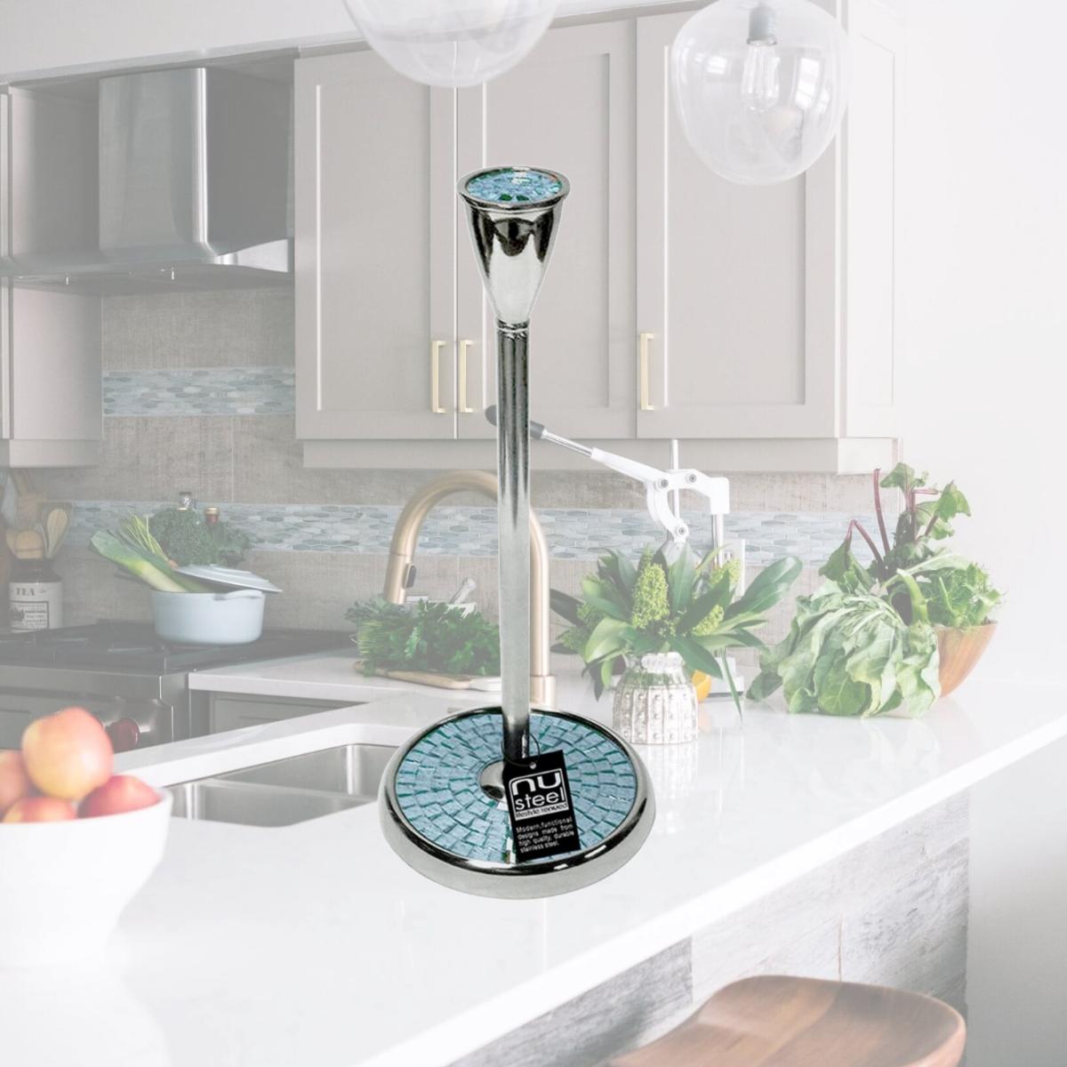 Picture of NuSteel TG-KPTH-15A Kitchen Paper Towel Holder - Aqua Mosaic