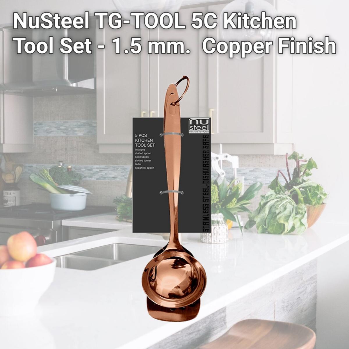 Picture of NuSteel TG-TOOL 5C Kitchen Tool Set - 1.5 mm.  Copper Finish