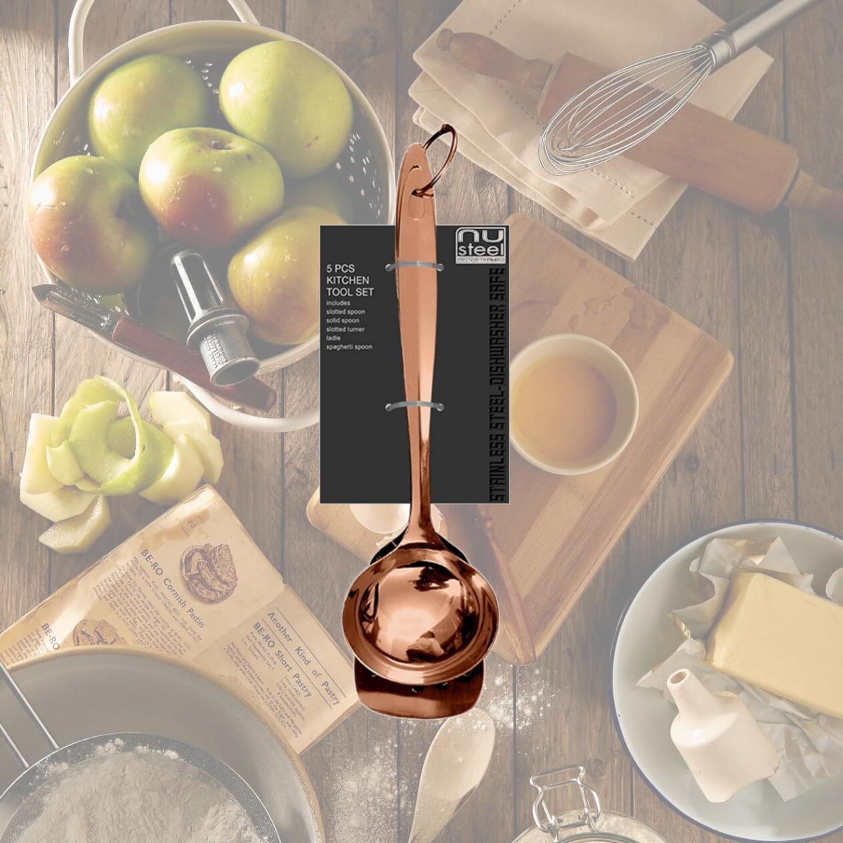 Picture of NuSteel TG-TOOL 5C Kitchen Tool Set - 1.5 mm.  Copper Finish