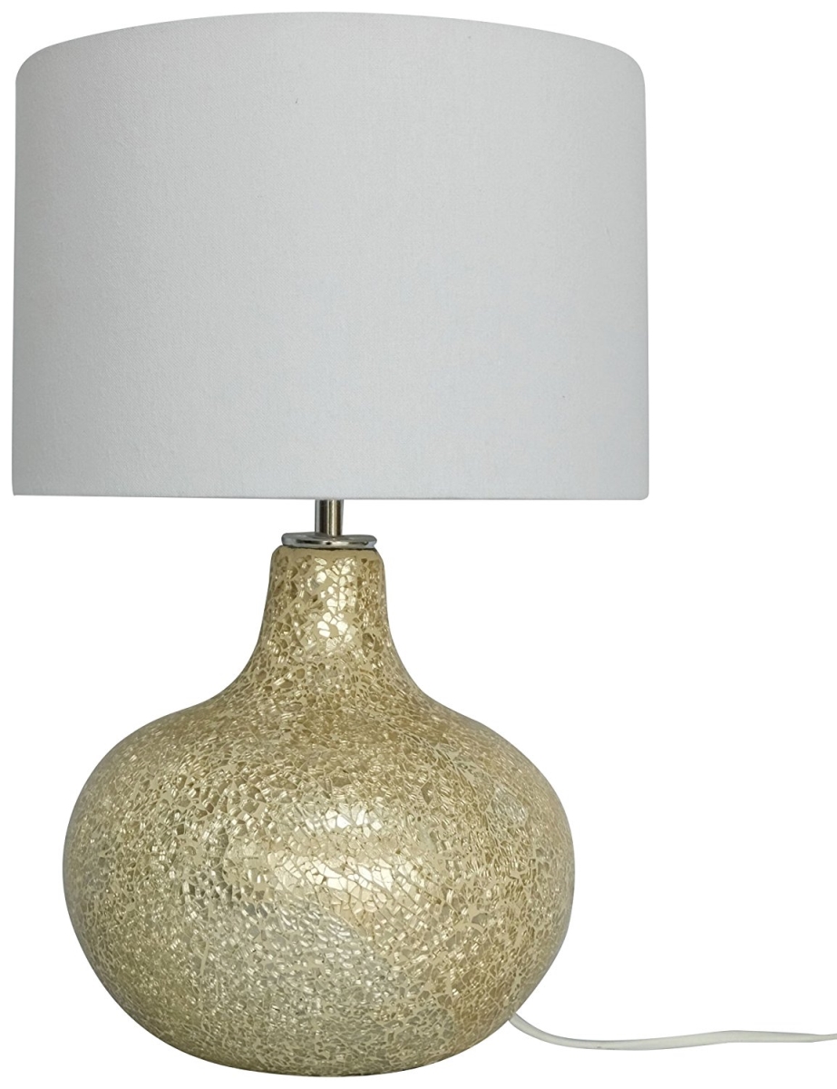 Champagne Crackle Glass Table Lamp - 5.5 Lbs