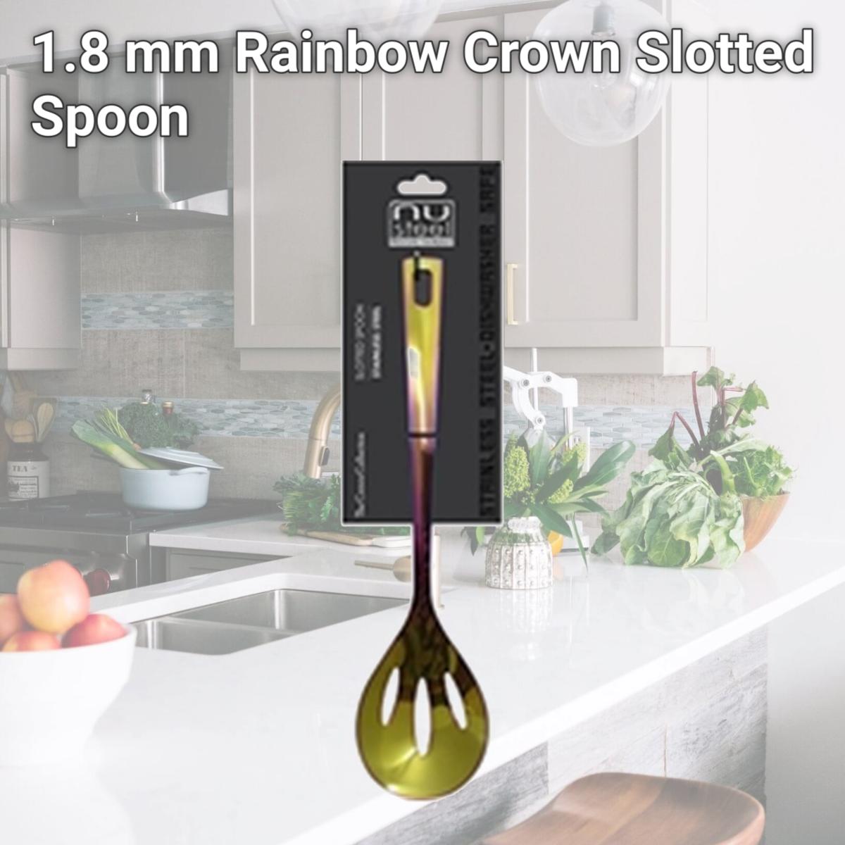 Picture of NuSteel TG-RBWCWN-SLTSPN 1.8 mm Rainbow Crown Slotted Spoon