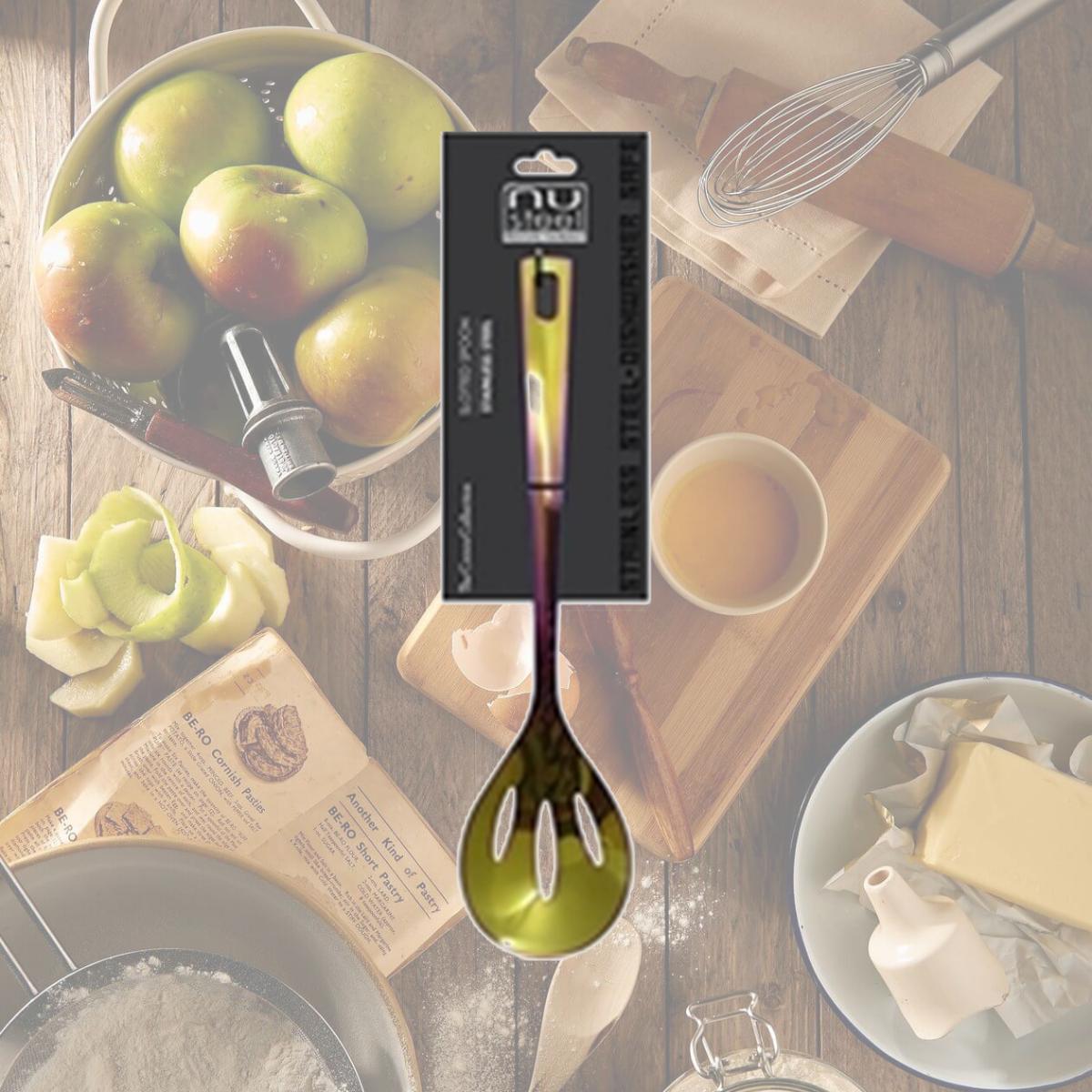 Picture of NuSteel TG-RBWCWN-SLTSPN 1.8 mm Rainbow Crown Slotted Spoon