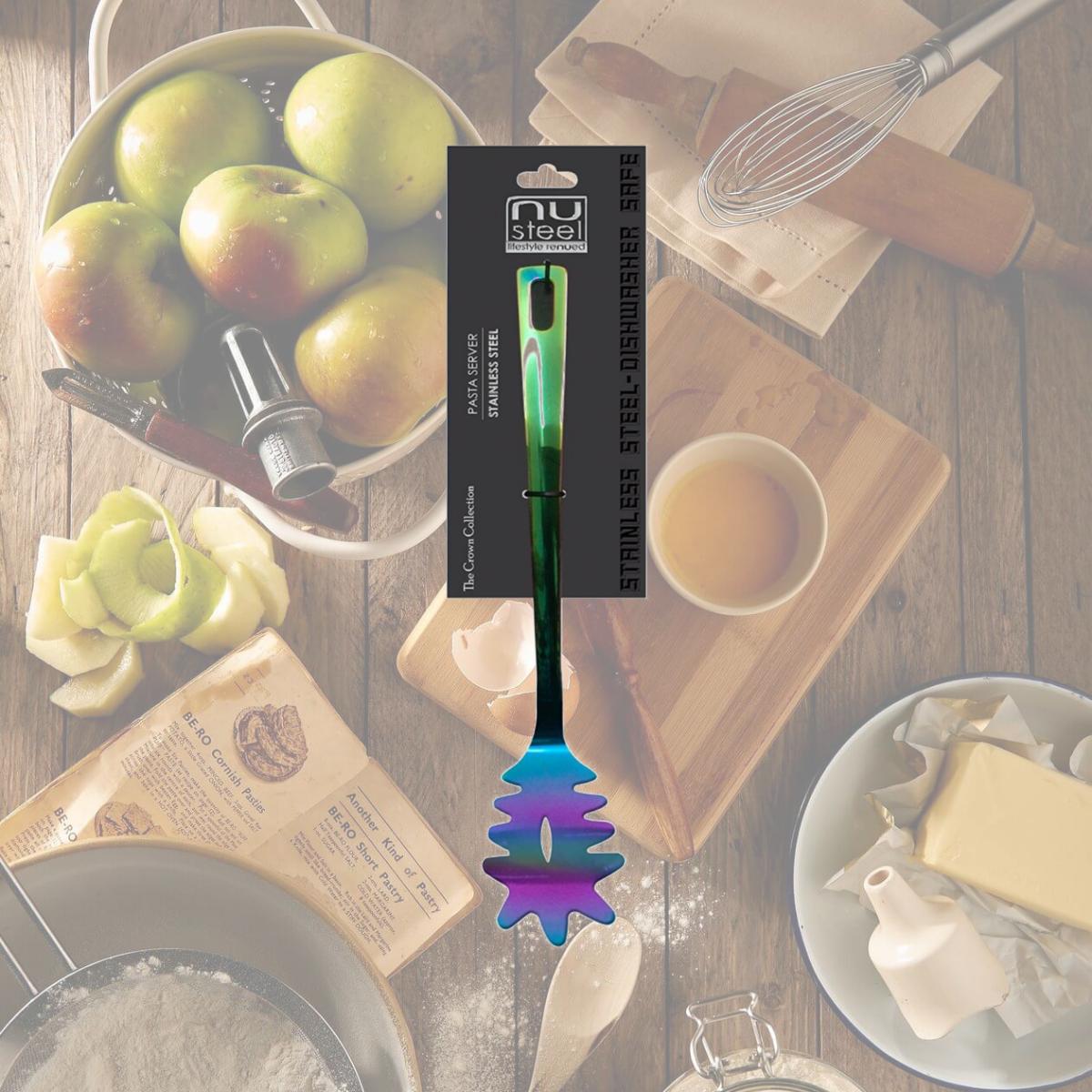 Picture of NuSteel TG-RBWCWN-PSTA 1.8 mm Rainbow Crown Pasta Server