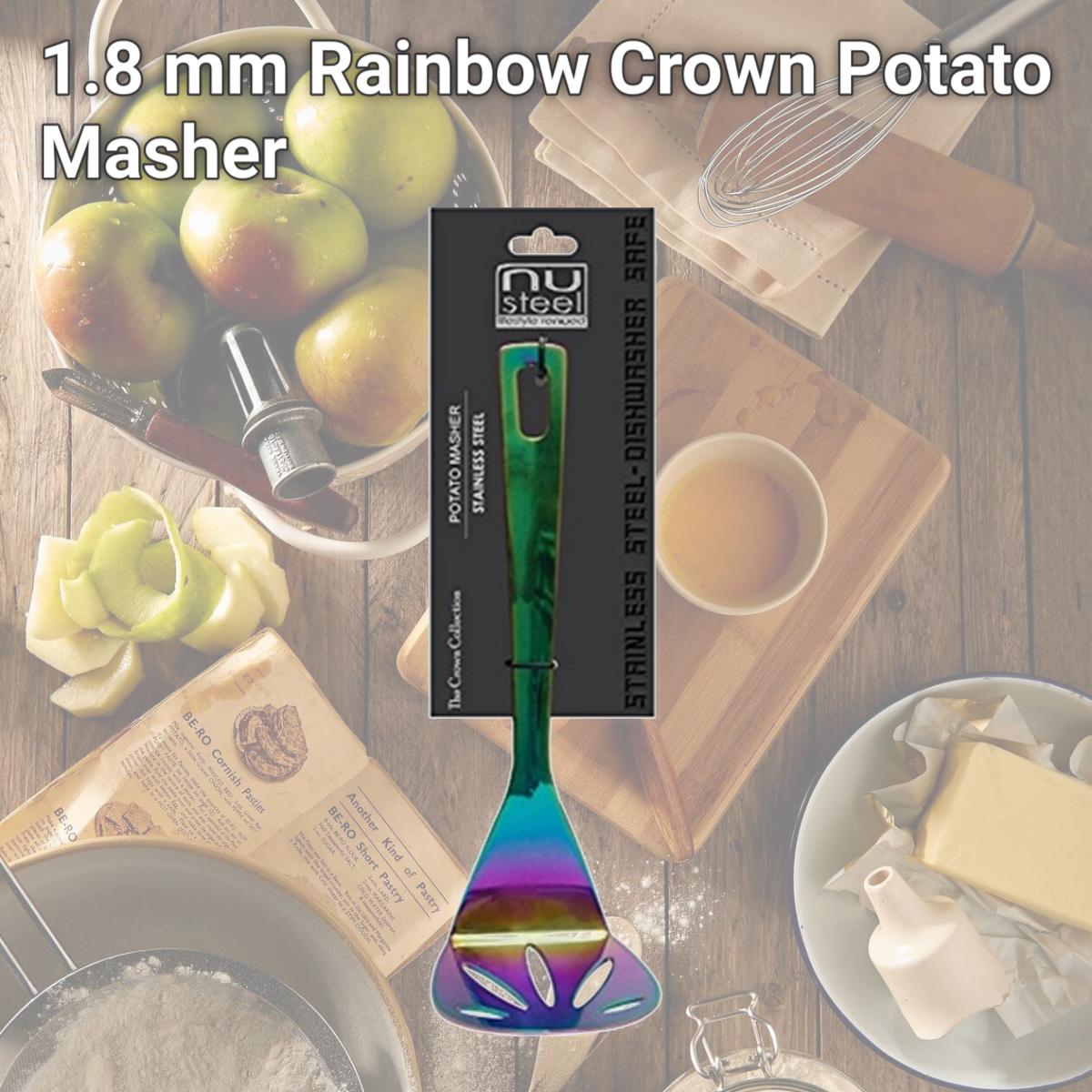 Picture of NuSteel TG-RBWCWN-MSR 1.8 mm Rainbow Crown Potato Masher