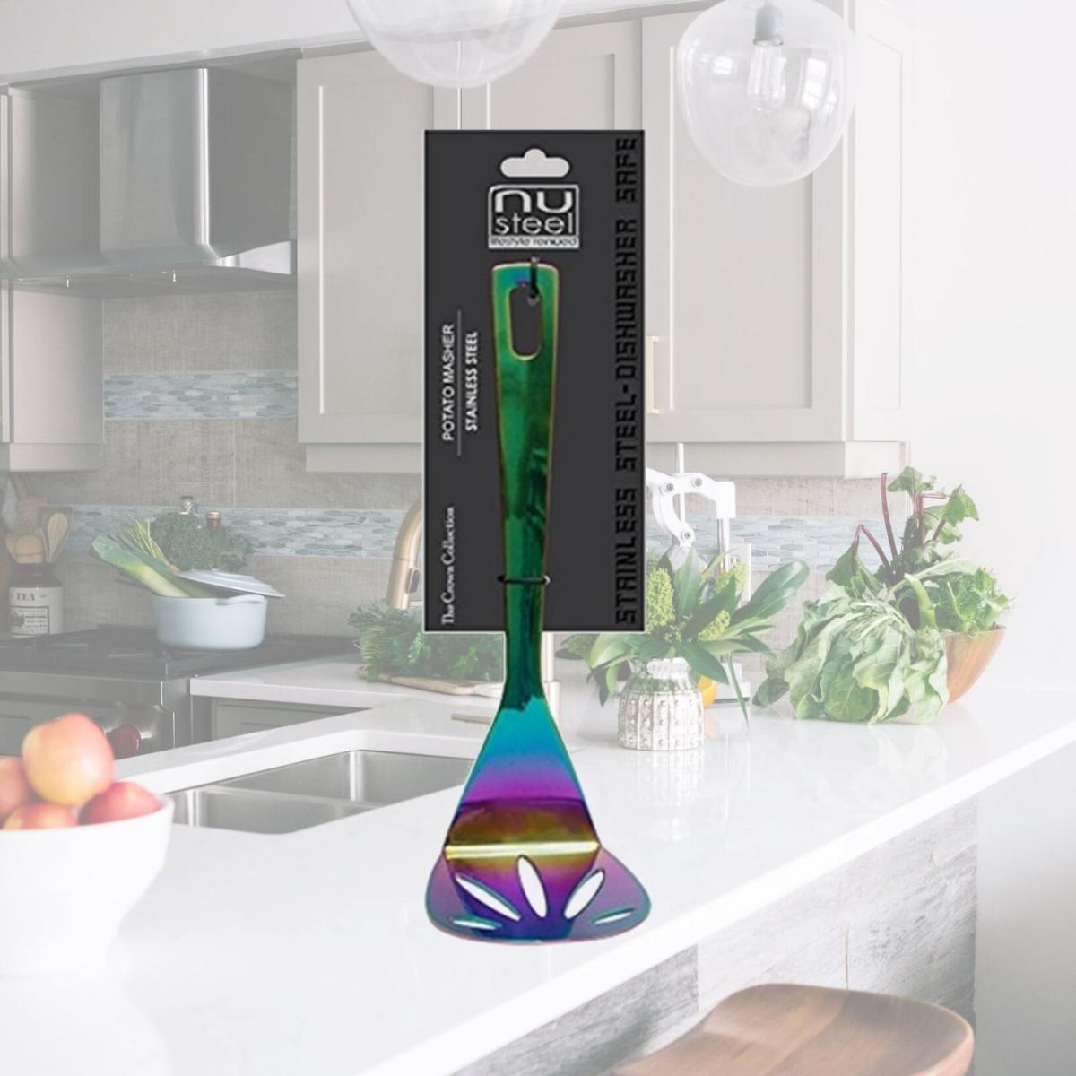 Picture of NuSteel TG-RBWCWN-MSR 1.8 mm Rainbow Crown Potato Masher