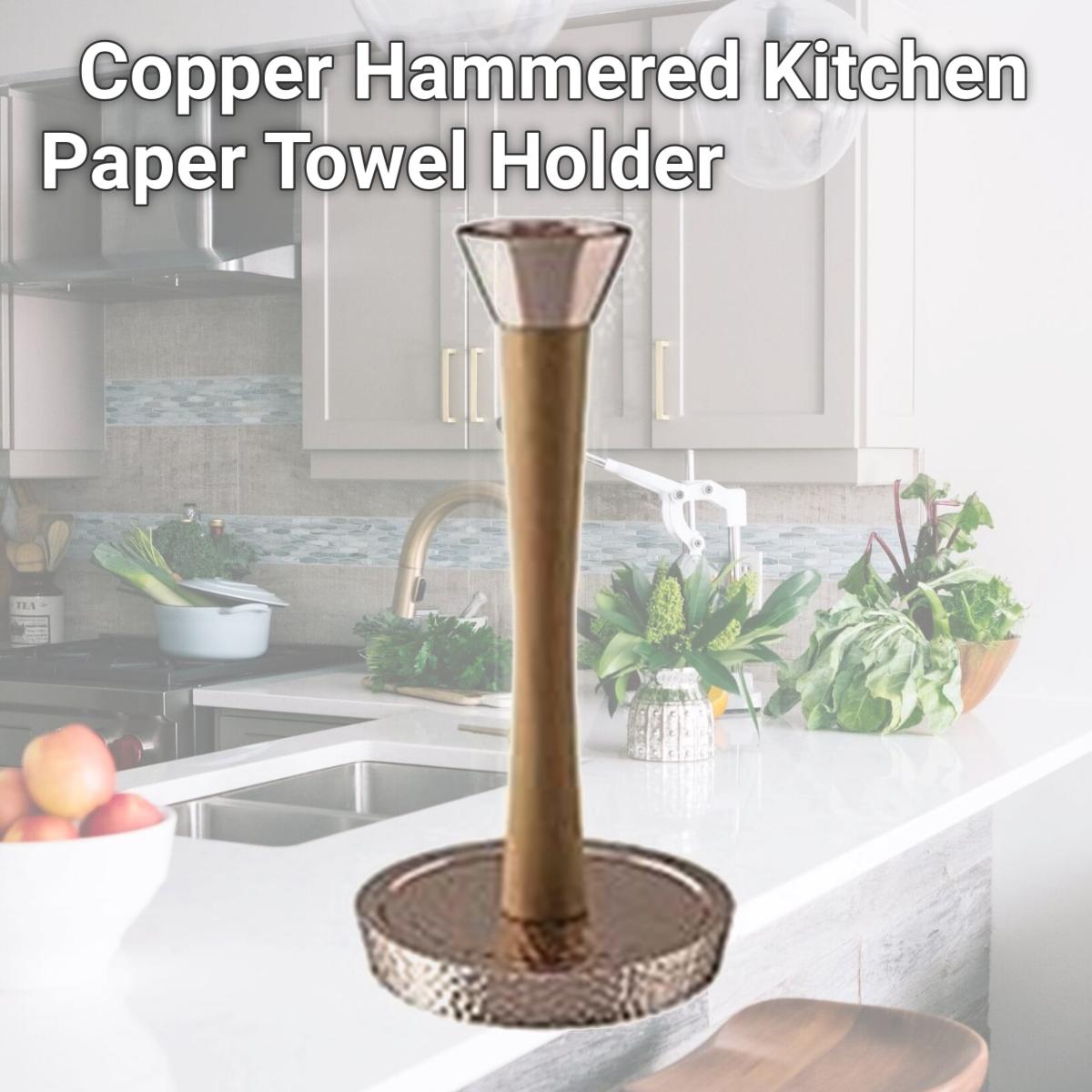 Picture of NuSteel TG-KPTH-17CH Copper Hammered Kitchen Paper Towel Holder