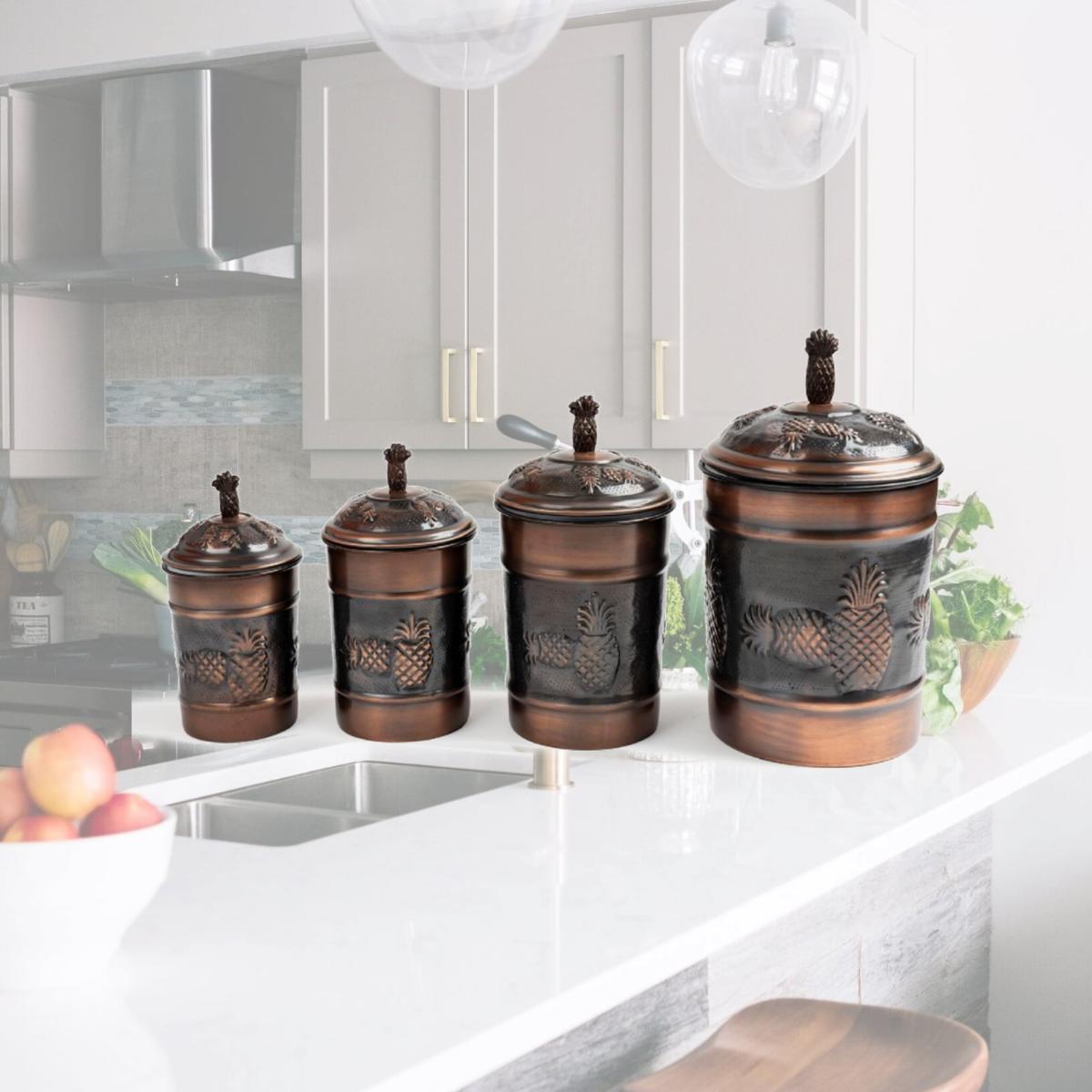 Picture of Nusteel TG-590AC-2 1.5 qt. Pineapple Antique Copper Canister
