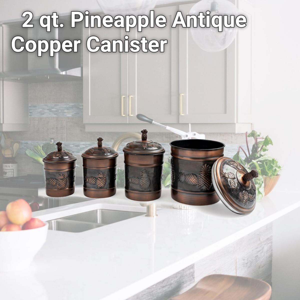 Picture of Nusteel TG-590AC-3 2 qt. Pineapple Antique Copper Canister