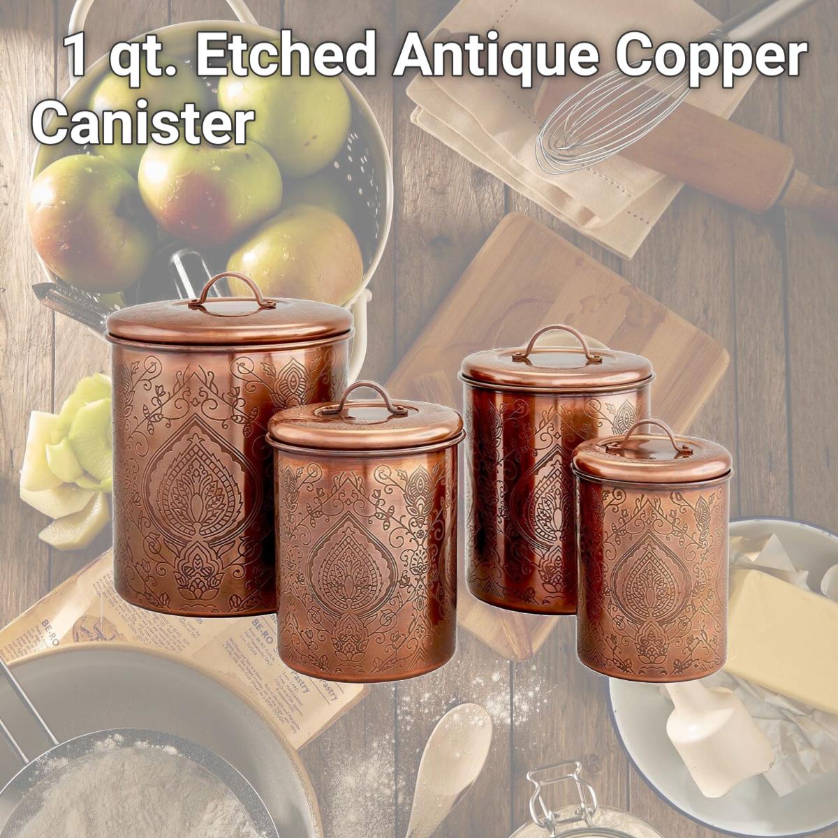Picture of Nusteel TG-916AC-1 1 qt. Etched Antique Copper Canister
