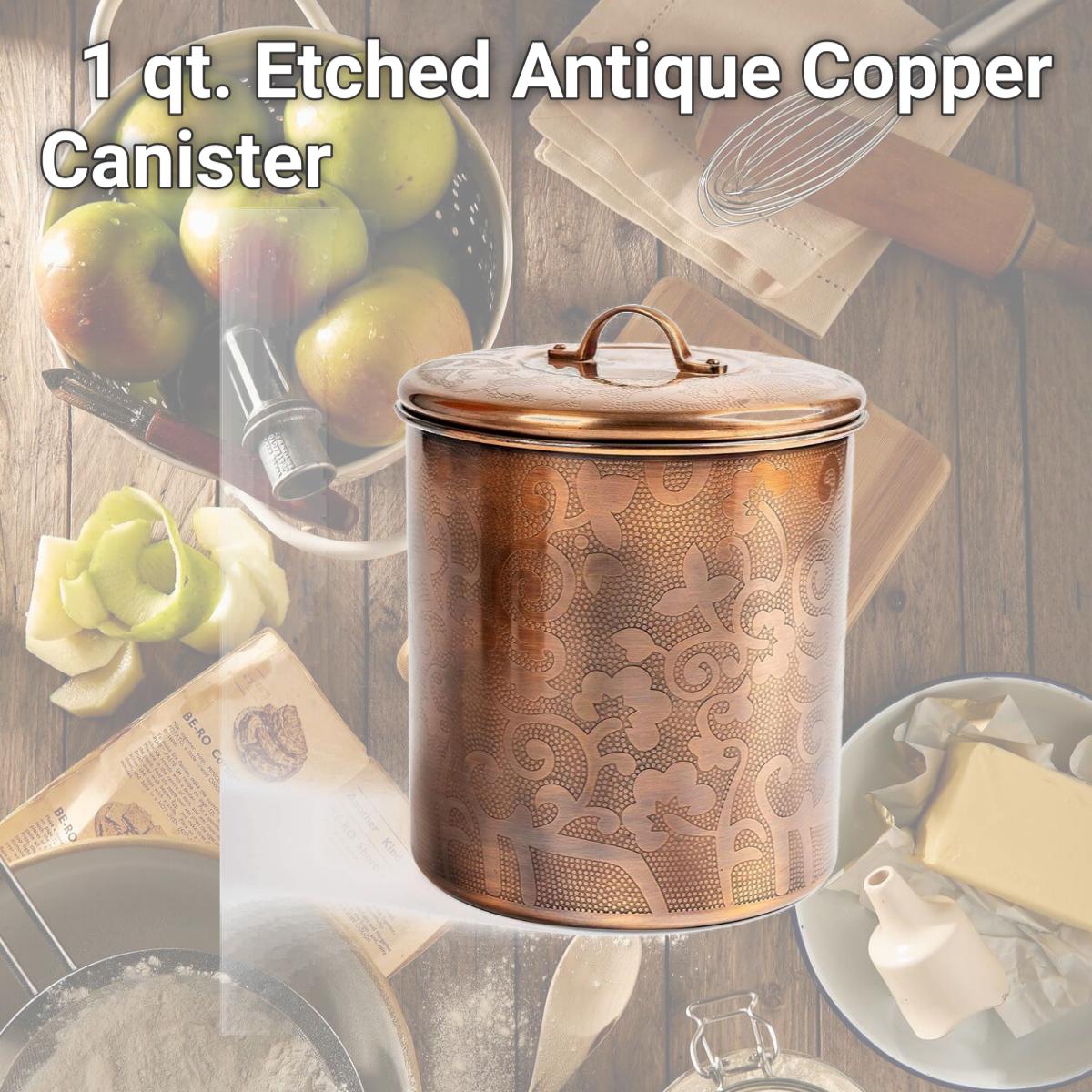 Picture of Nusteel TG-1392AC-1 1 qt. Etched Antique Copper Canister