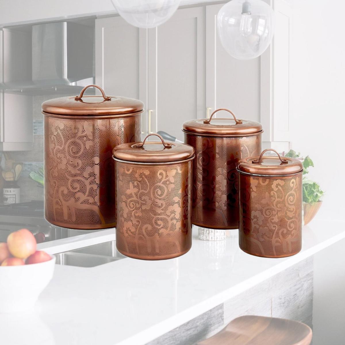Picture of Nusteel TG-1392AC-1.5 1.5 qt. Etched Antique Copper Canister