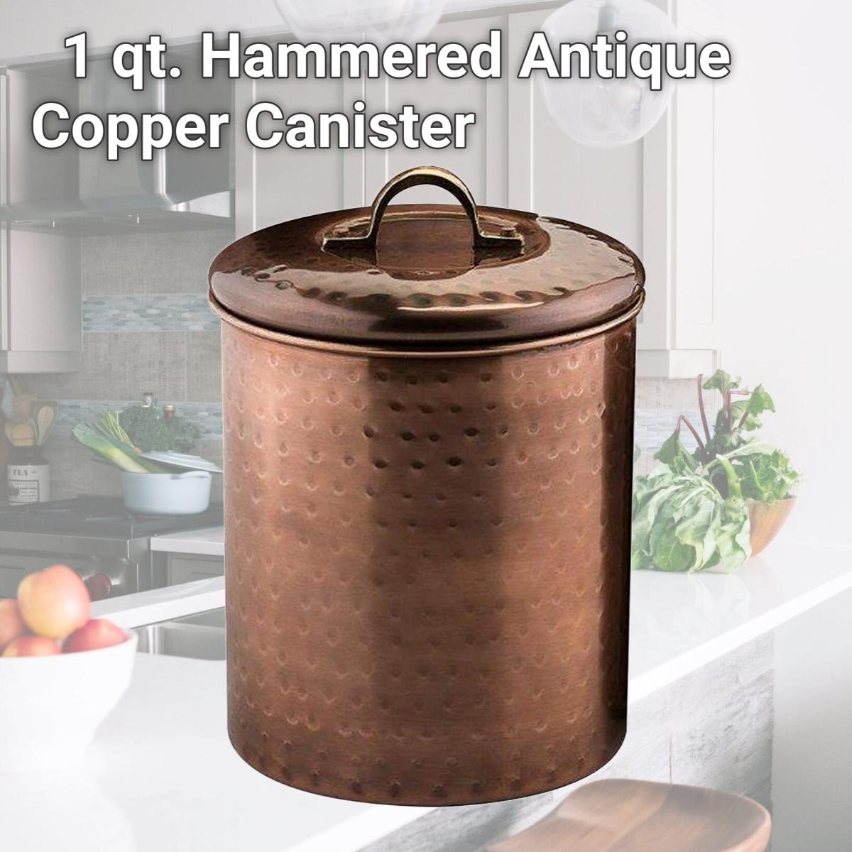 Picture of Nusteel TG-1843AC-1 1 qt. Hammered Antique Copper Canister