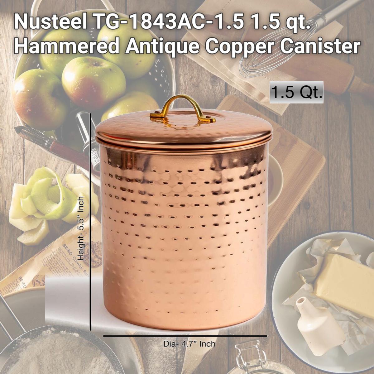 Picture of Nusteel TG-1843AC-1.5 1.5 qt. Hammered Antique Copper Canister