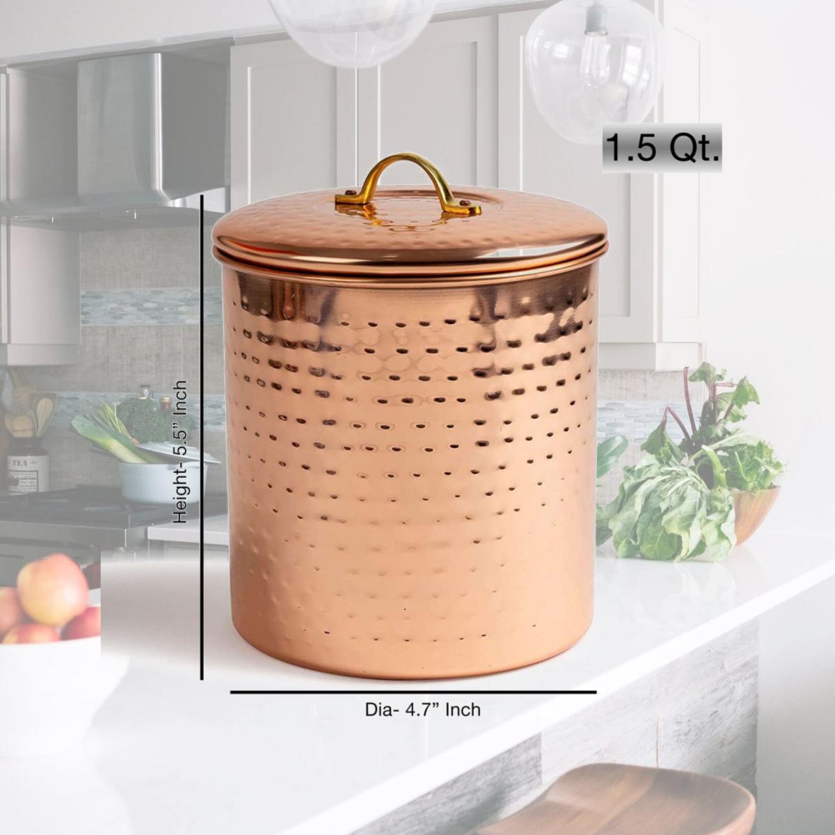 Picture of Nusteel TG-1843AC-1.5 1.5 qt. Hammered Antique Copper Canister