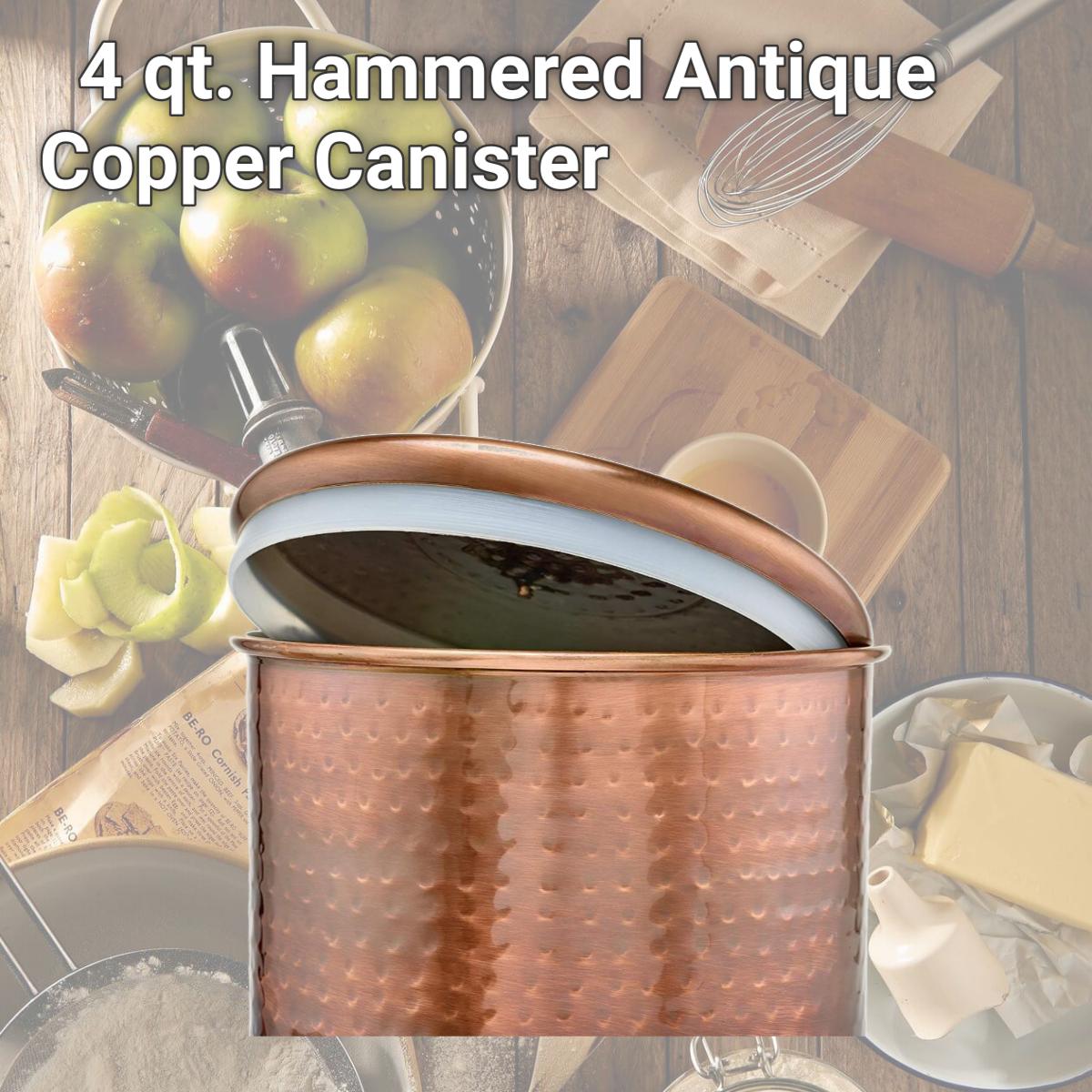 Picture of Nusteel TG-1843AC-4 4 qt. Hammered Antique Copper Canister