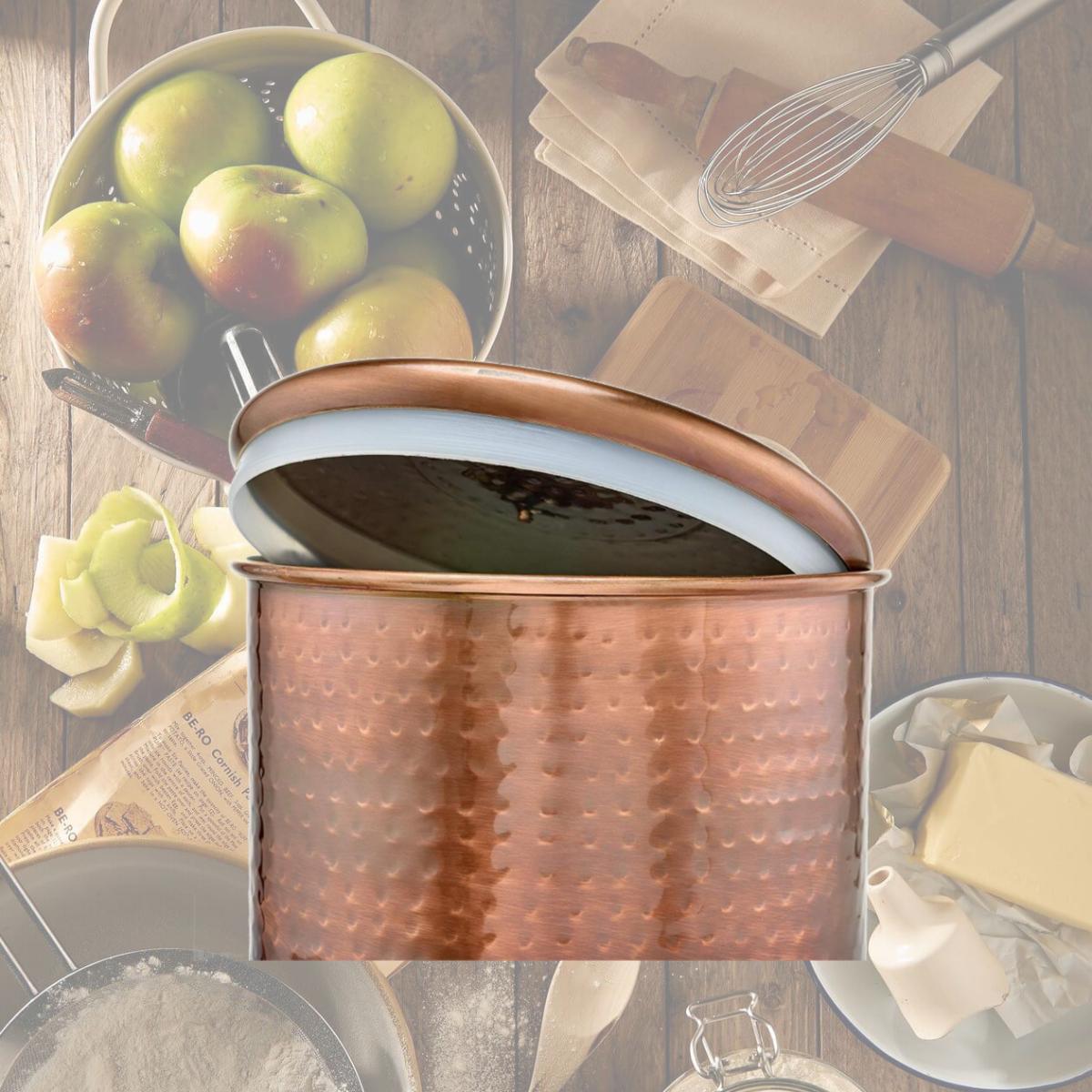 Picture of Nusteel TG-1843AC-4 4 qt. Hammered Antique Copper Canister