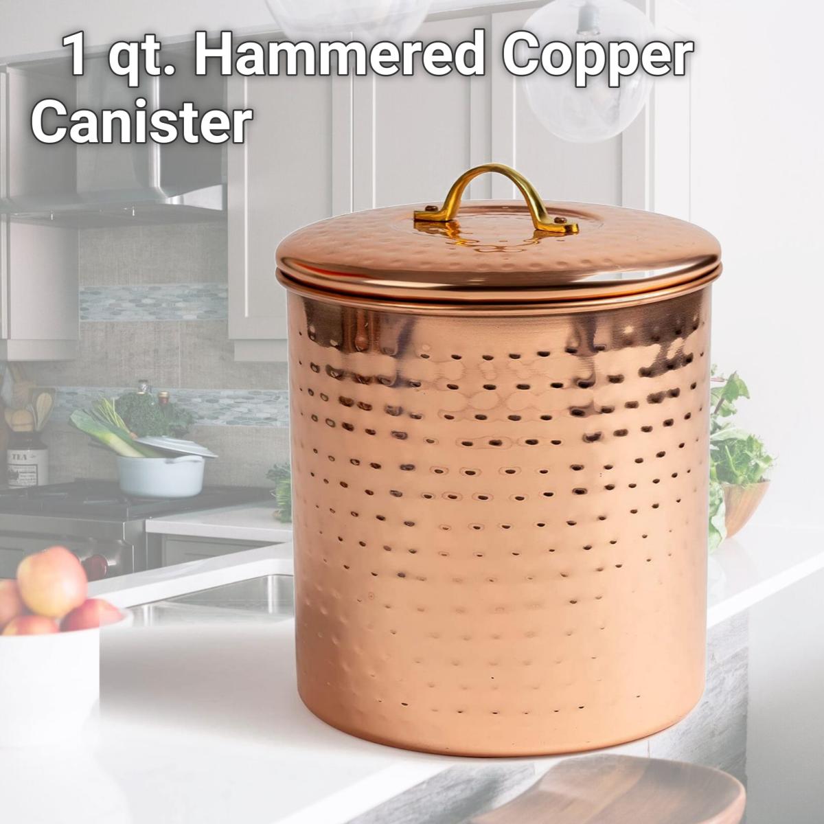 Picture of Nusteel TG-843C-1 1 qt. Hammered Copper Canister