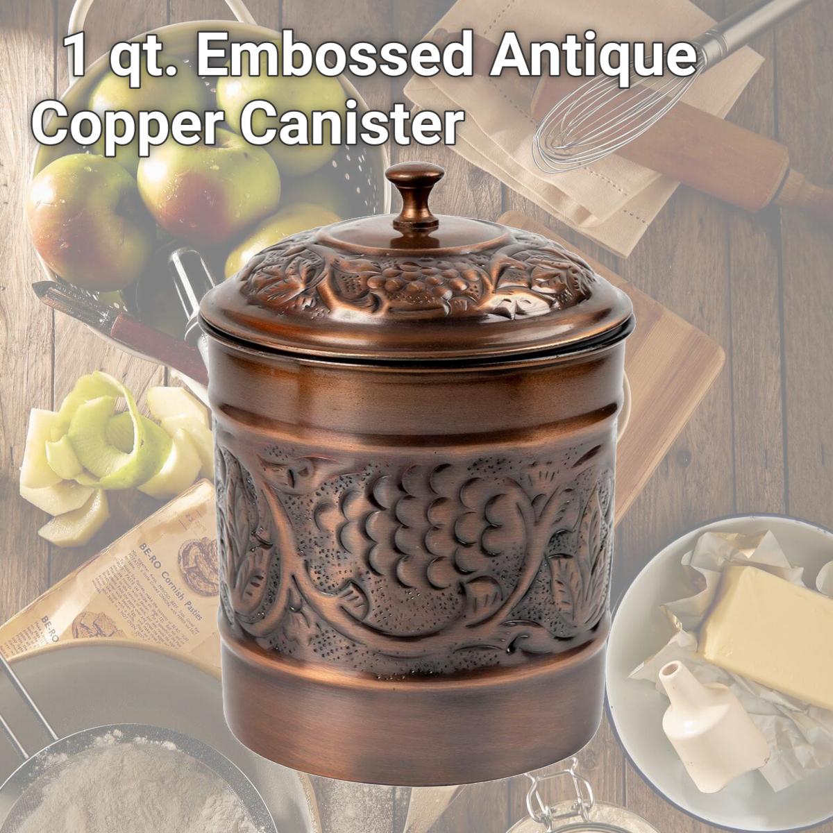 Picture of Nusteel TG-811AC-1 1 qt. Embossed Antique Copper Canister