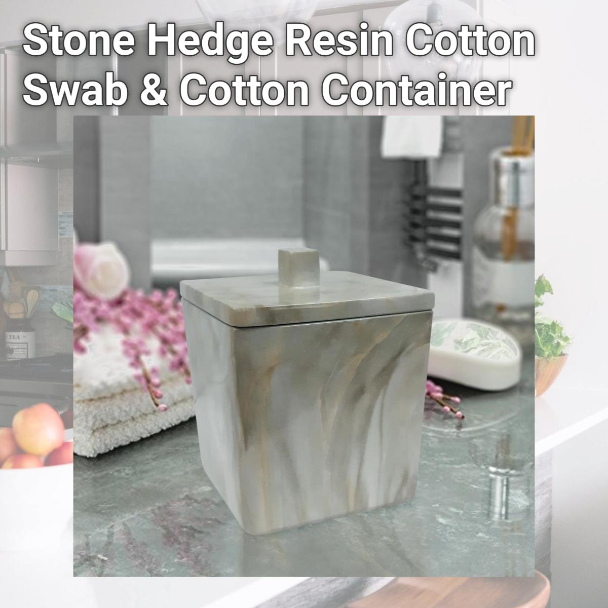 Picture of Nusteel RES566-1H Stone Hedge Resin Cotton Swab & Cotton Container
