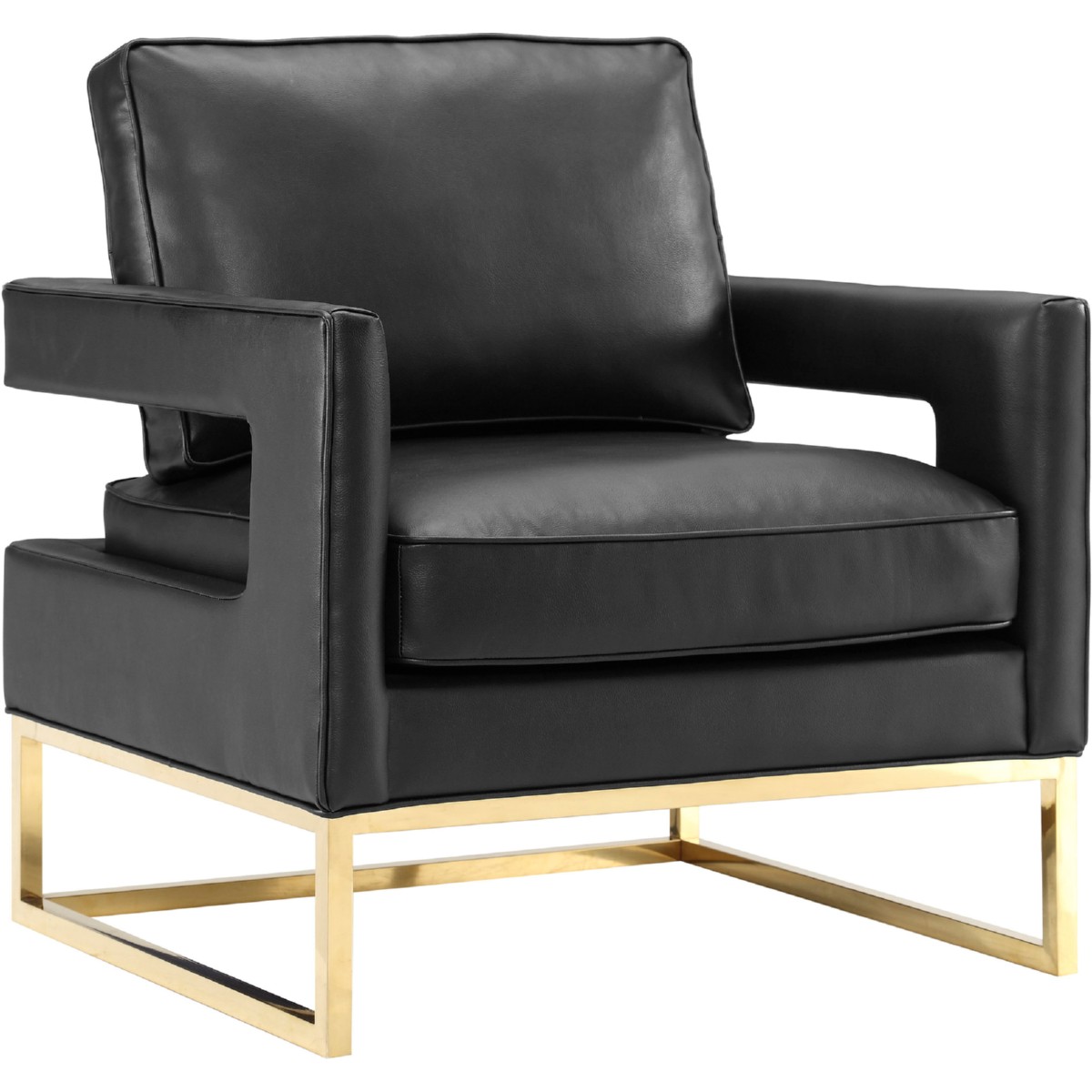 Tov-a112 Avery Leather Chair, Black