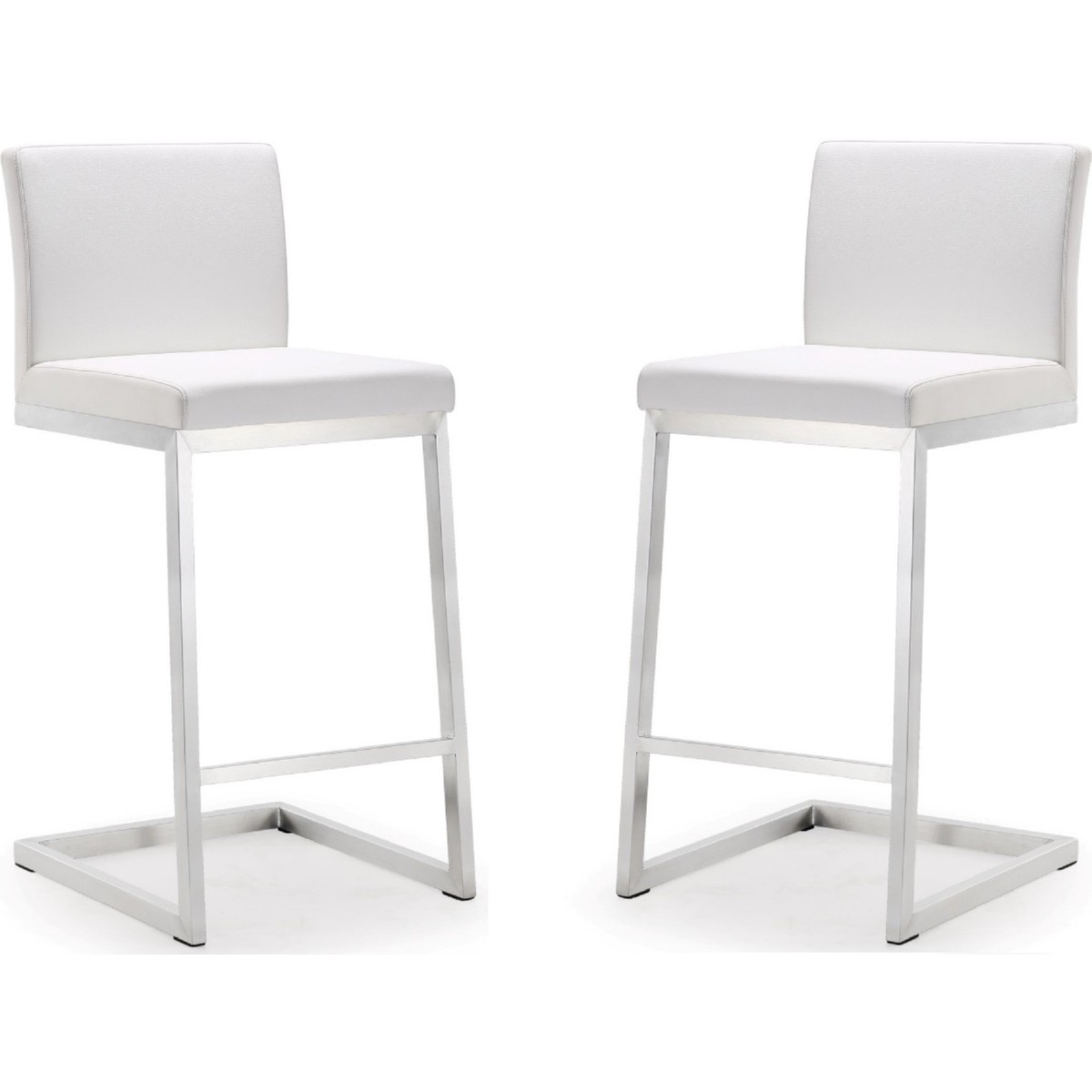 UPC 641676978165 product image for TOV-K3605 Parma Stainless Steel Counter Stool  White - Set of 2 | upcitemdb.com