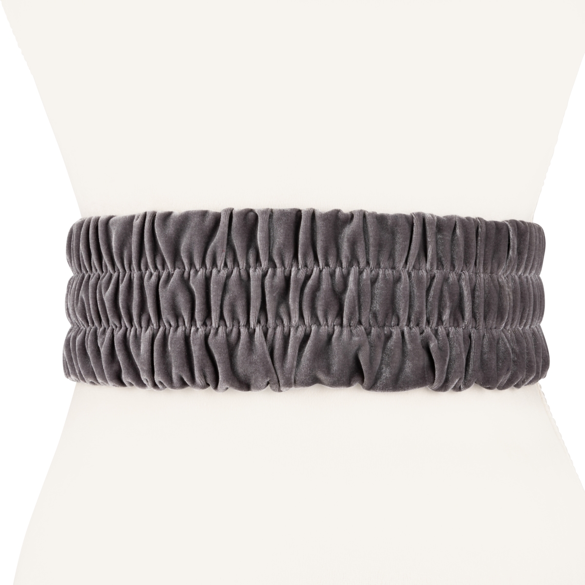 Wj18gry Womens Designer Velvet Stretch Belt, Grey - Extra Small & Small
