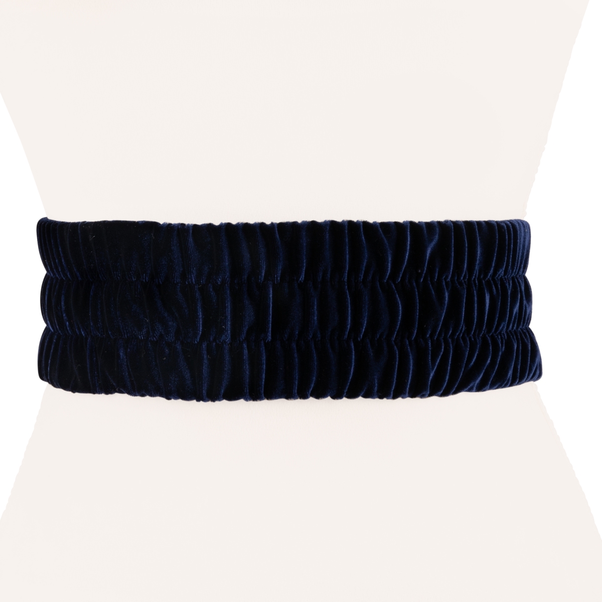 Wj18nvy Womens Designer Velvet Stretch Belt, Navy - Extra Small & Small