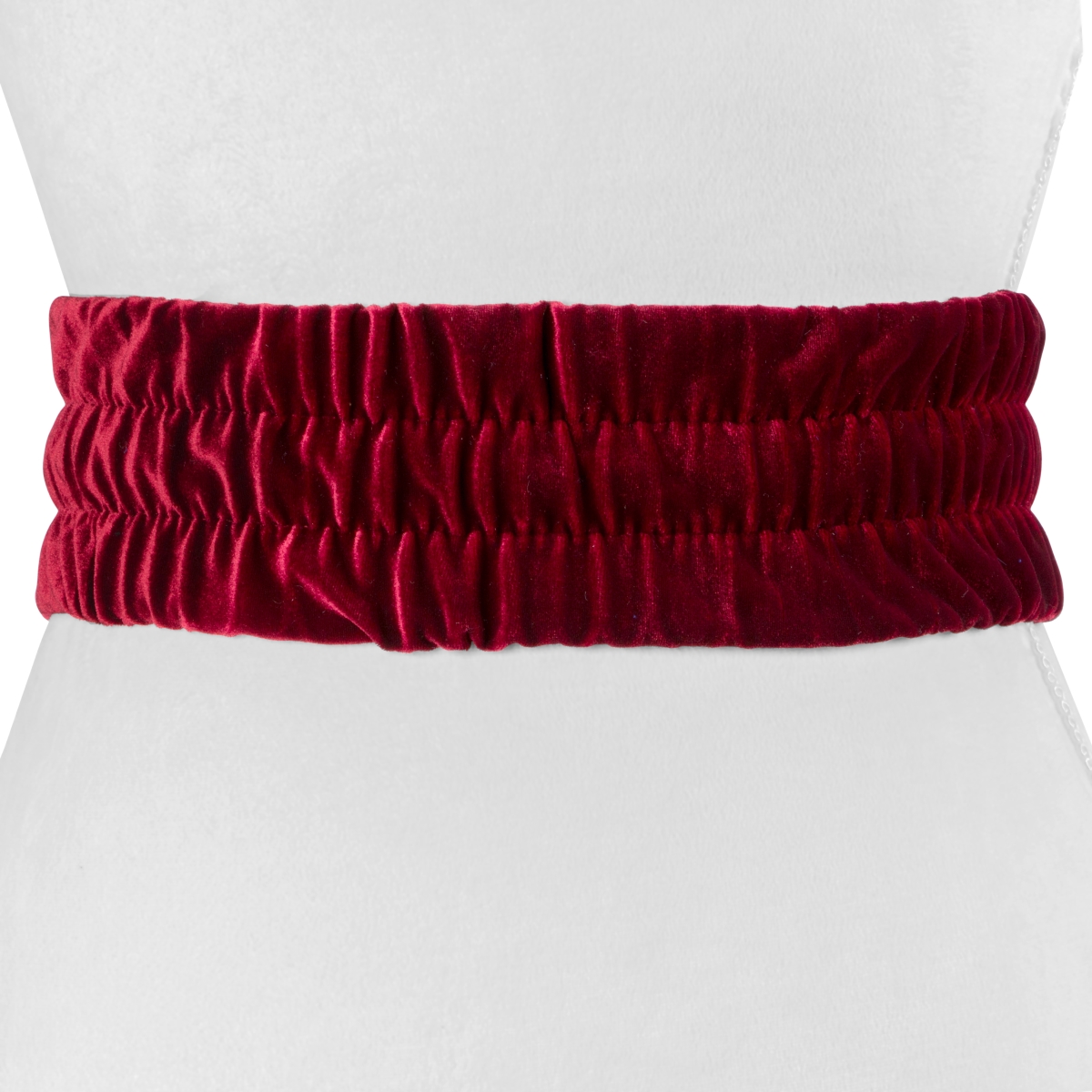 Wj18burg Womens Designer Velvet Stretch Belt, Burgundy - Extra Small & Small