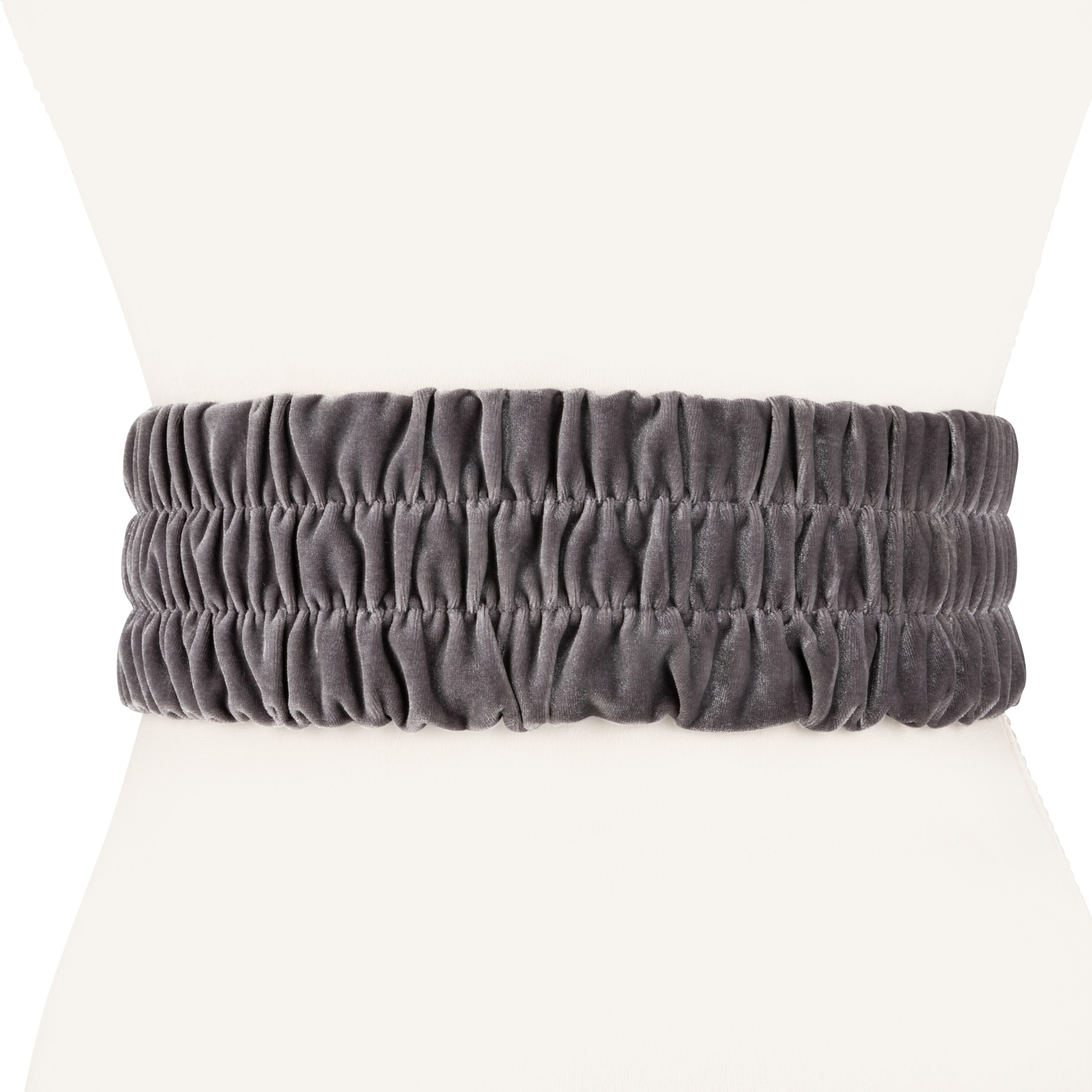 Wj18 Womens Designer Velvet Stretch Belt, Grey - Extra Small & Extra Large