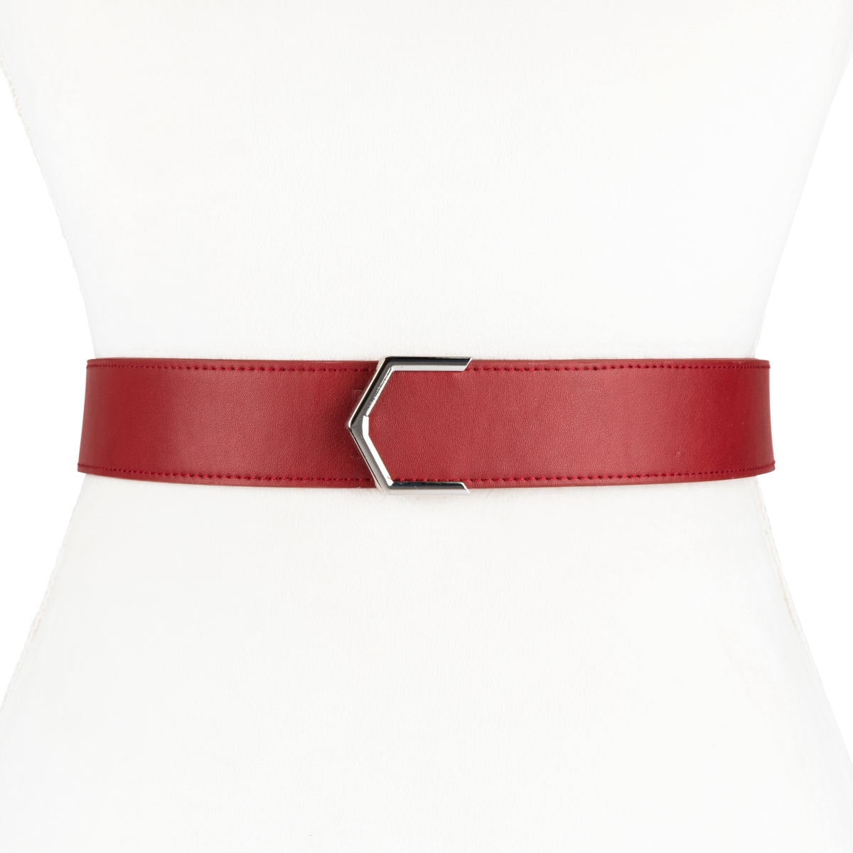 Sj02burg Womens Designer Vegan Leather Arrow Point Belt, Burgundy - Extra Small & Extra Large