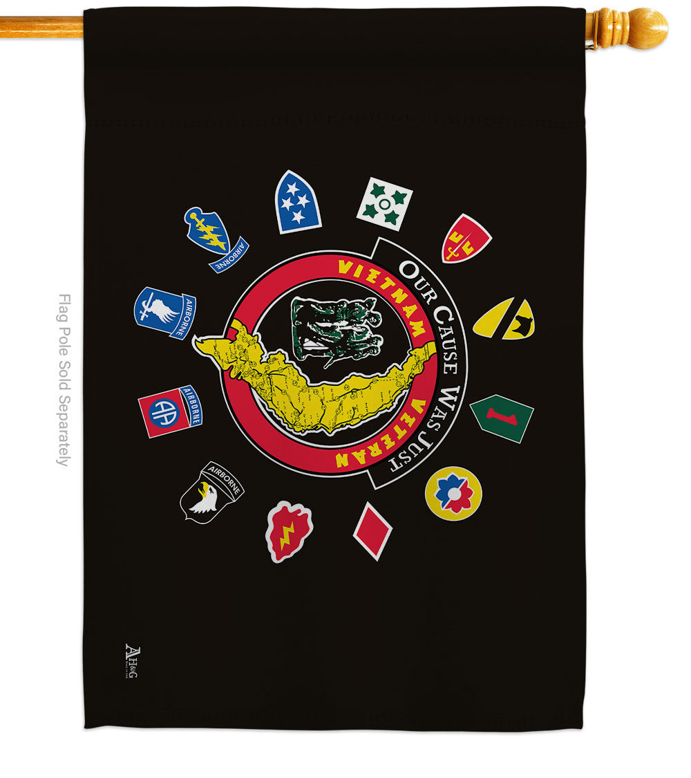 28 x 40 in. Vietnam Veteran House Flag with Armed Forces Service Double-Sided Decorative Horizontal Flags Decoration Banner Garden Yard Gift