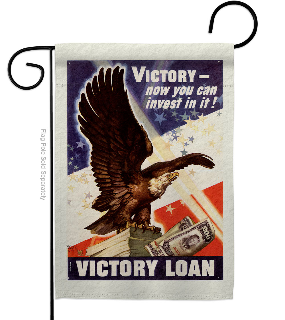 13 x 18.5 in. Invest Victory Garden Flag with Armed Forces Veterans Double-Sided Decorative Vertical Flags House Decoration Banner Yard Gift