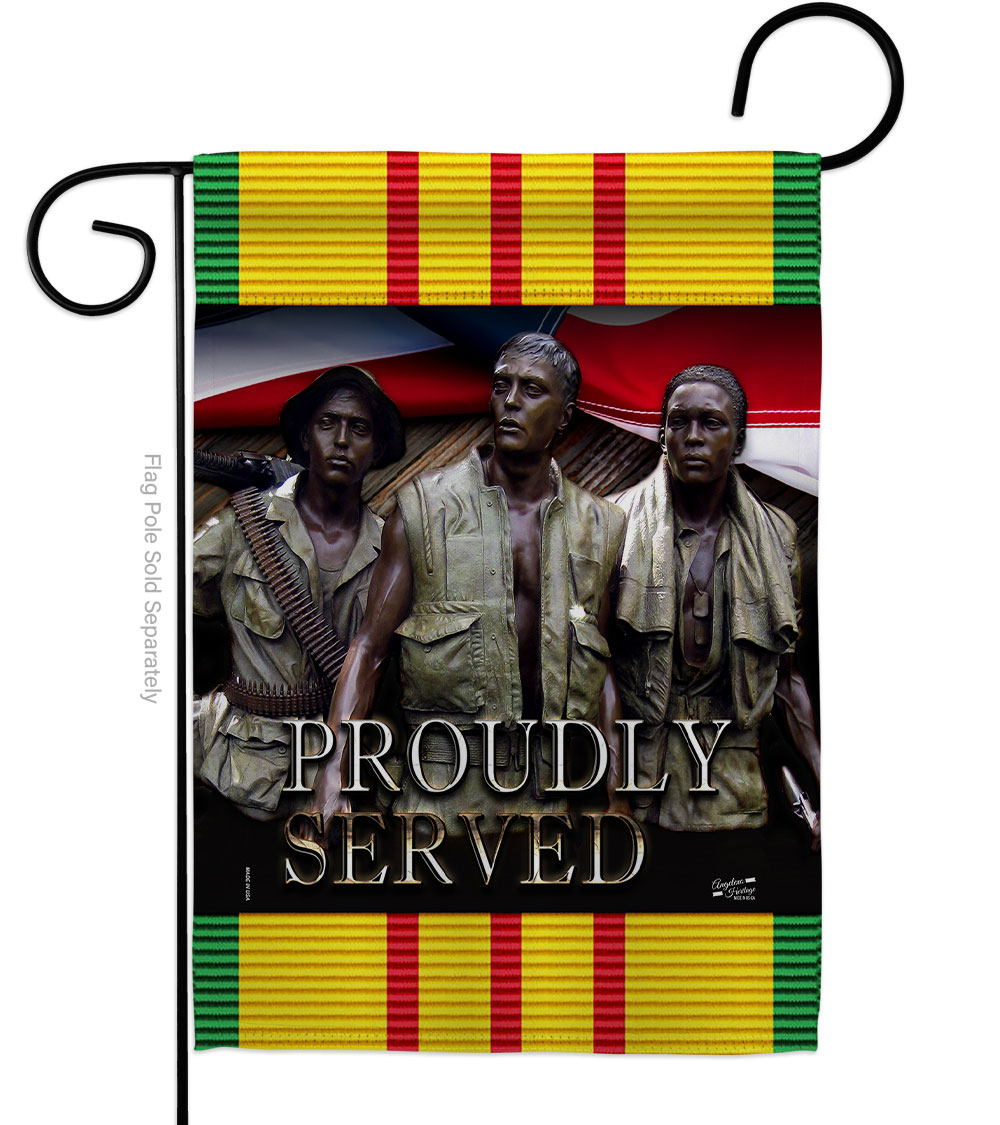 G135317-BO 13 x 18.5 in. Proudly Served Garden Flag with Armed Forces Service Double-Sided Decorative Vertical Flags House Decoration Banner Yard Gift