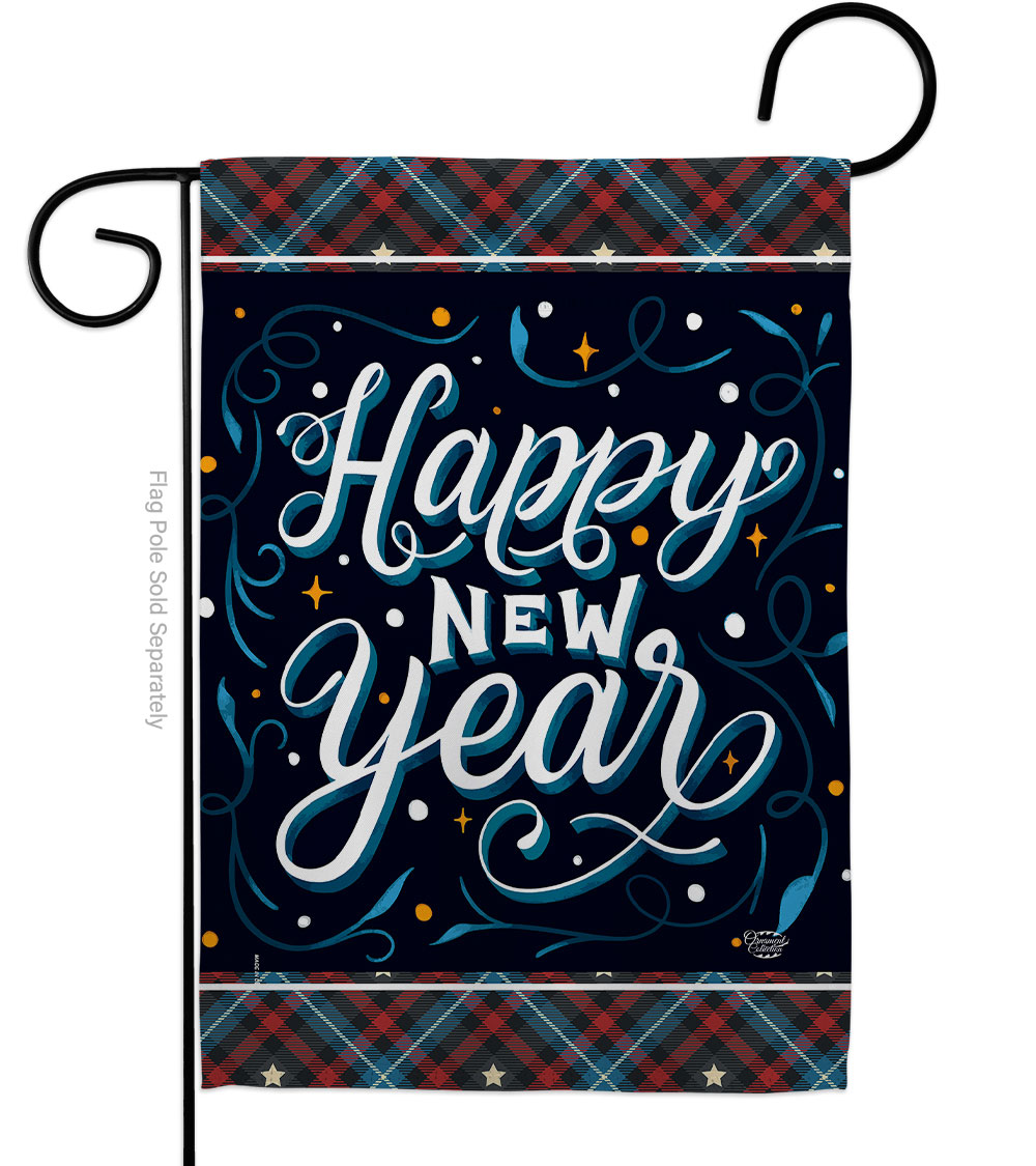 13 x 18.5 in. Bring New Year Garden Flag with Winter Double-Sided Decorative Vertical Flags House Decoration Banner Yard Gift