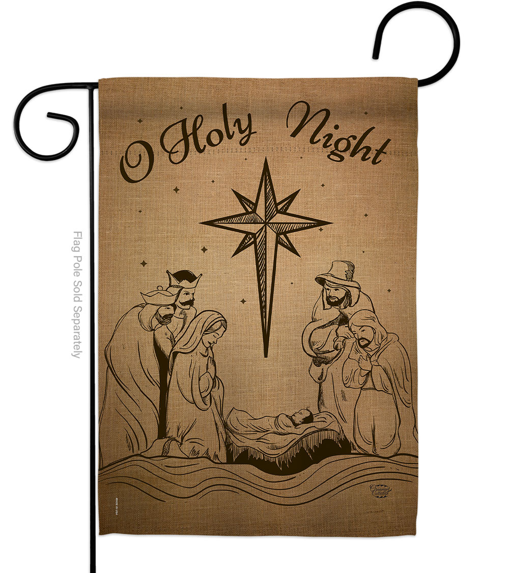 G191078-BO 13 x 18.5 in. Holy Night Garden Flag with Winter Nativity Double-Sided Decorative Vertical Flags House Decoration Banner Yard Gift