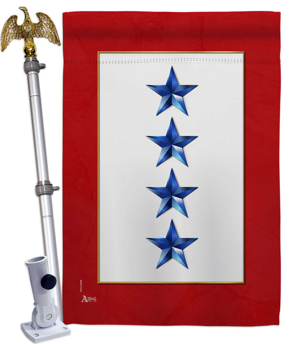 28 x 40 in. Four Blue Stars House Flag Set Armed Forces Military Service Double-Sided Decorative Vertical Flags & Decoration Banner Garden Yard Gift