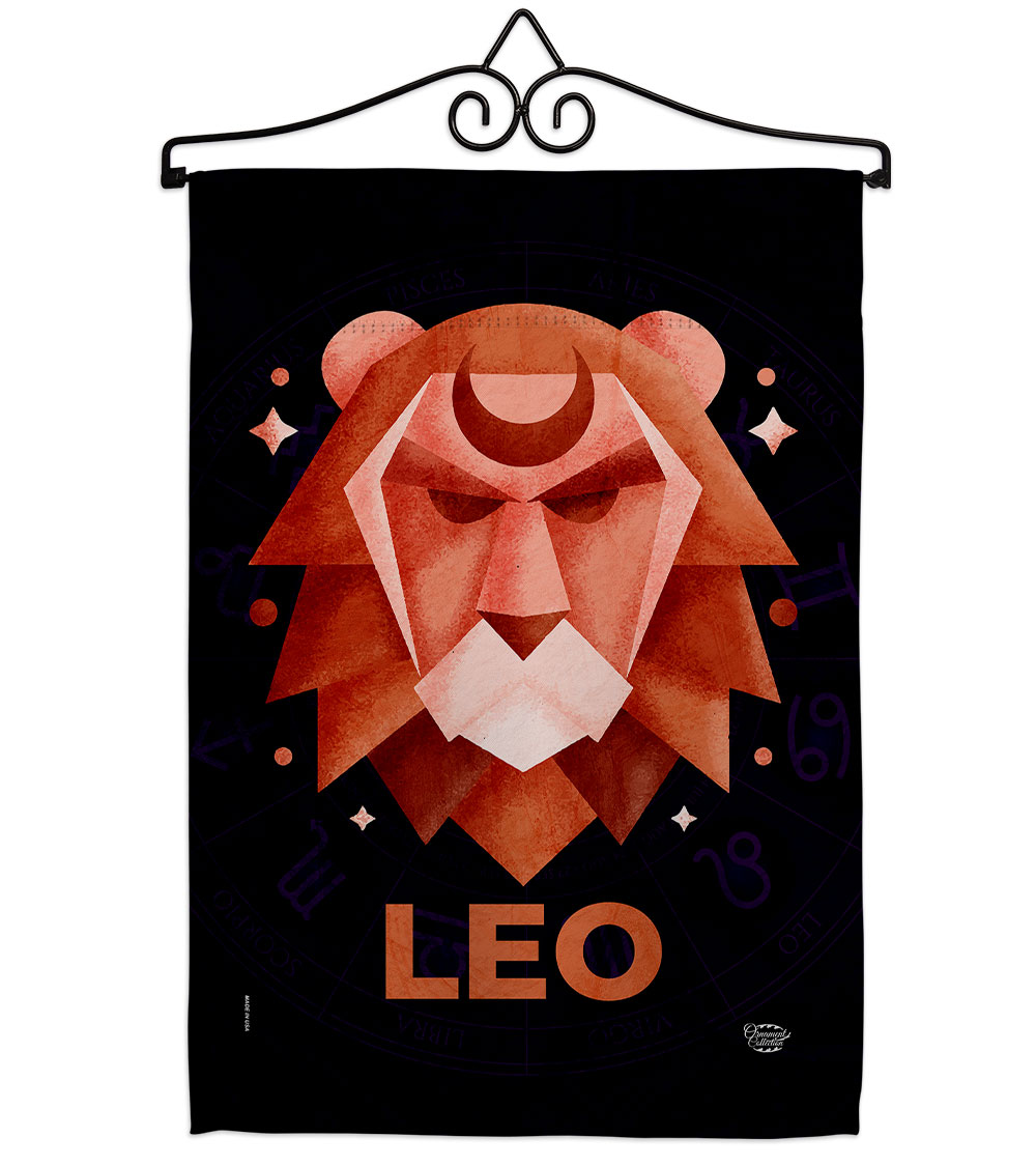 13 x 18.5 in. Leo Garden Flag Set for Interests Zodiac Double-Sided Decorative Vertical Flags & House Decoration Banner Yard Gift