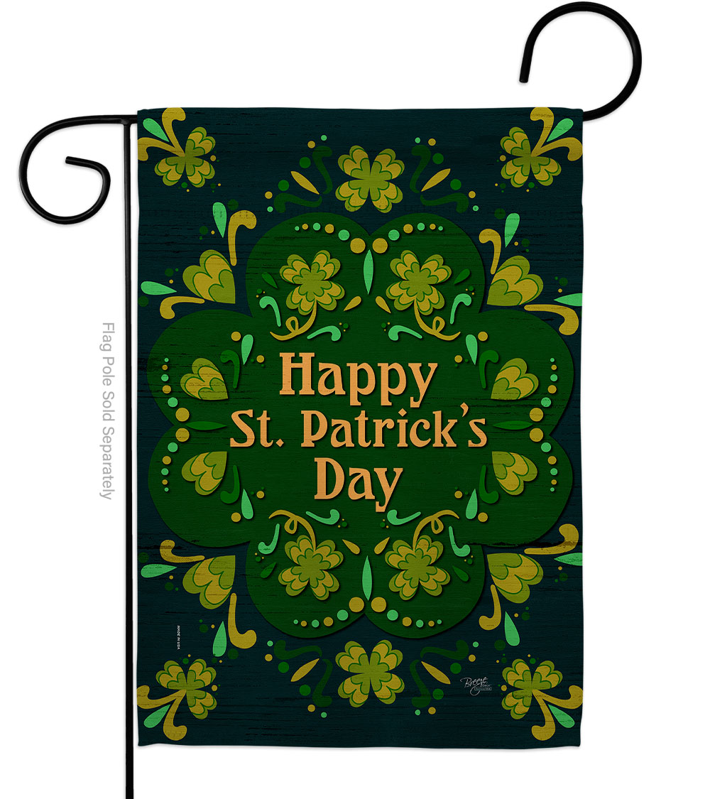 Patty Day Springtime St Patrick Double-Sided Decorative Garden Flag, Green