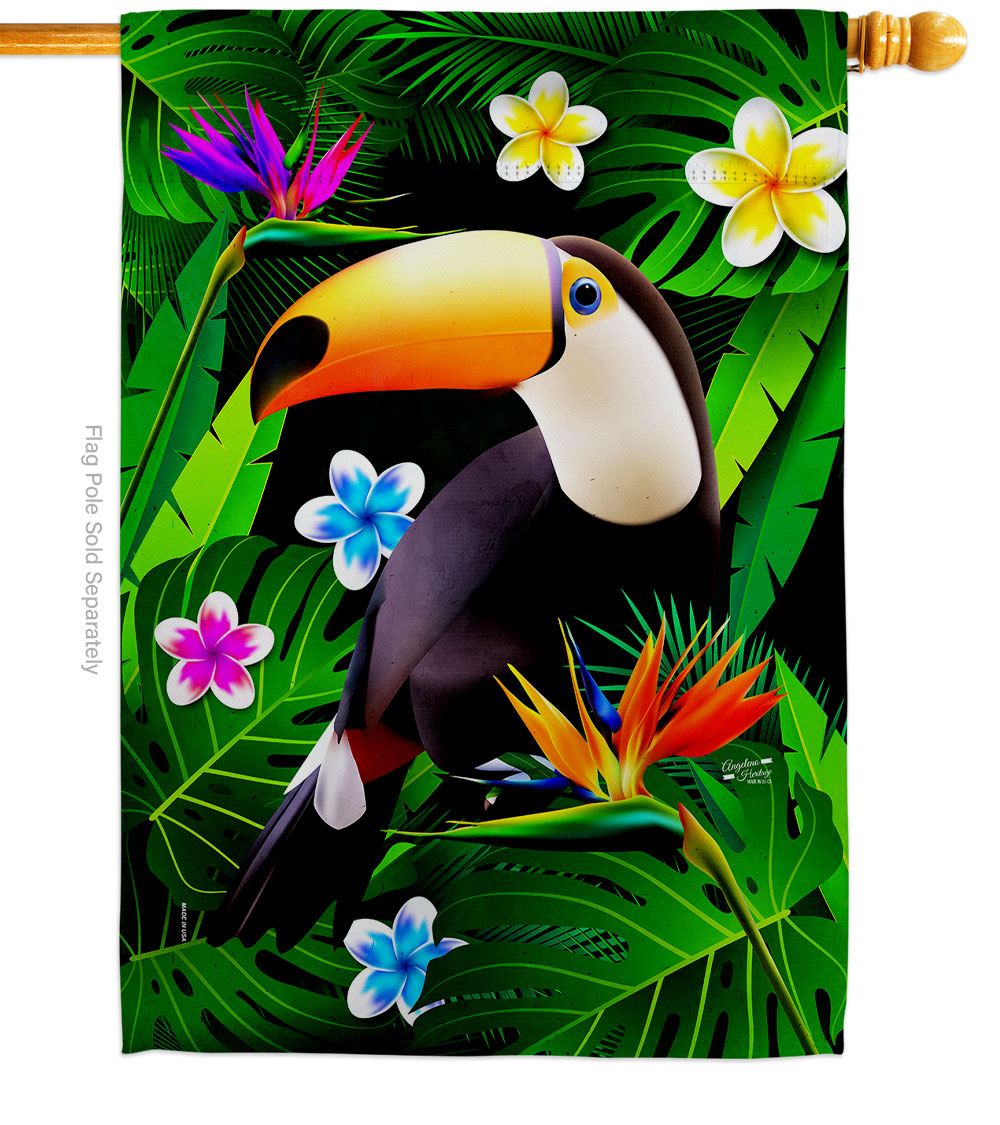 Toucan Animals Bird 28 x 40 in. Double-Sided Decorative Vertical House Flags for Decoration Banner Garden Yard Gift