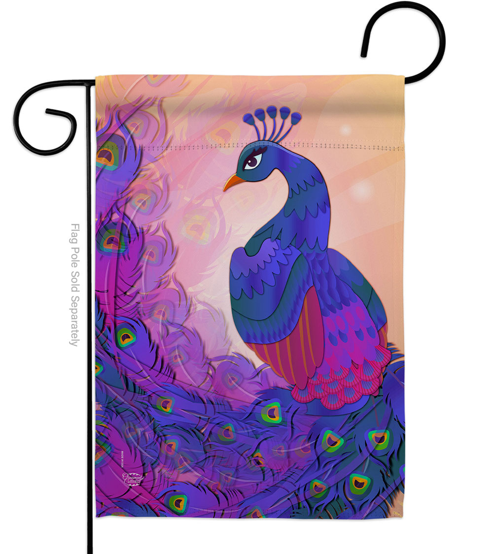 G192123-BO Beautiful Peafowl Animals Bird 13 x 18.5 in. Double-Sided Decorative Vertical Garden Flags for House Decoration Banner Yard Gift