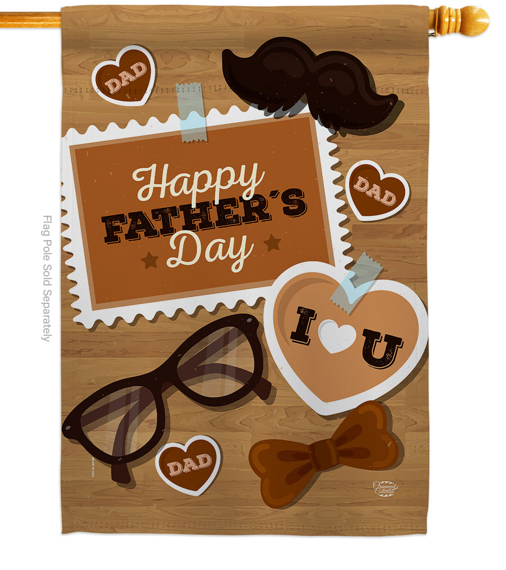 H192188-BO Love You Father Family Day 28 x 40 in. Double-Sided Decorative Vertical House Flags for Decoration Banner Garden Yard Gift