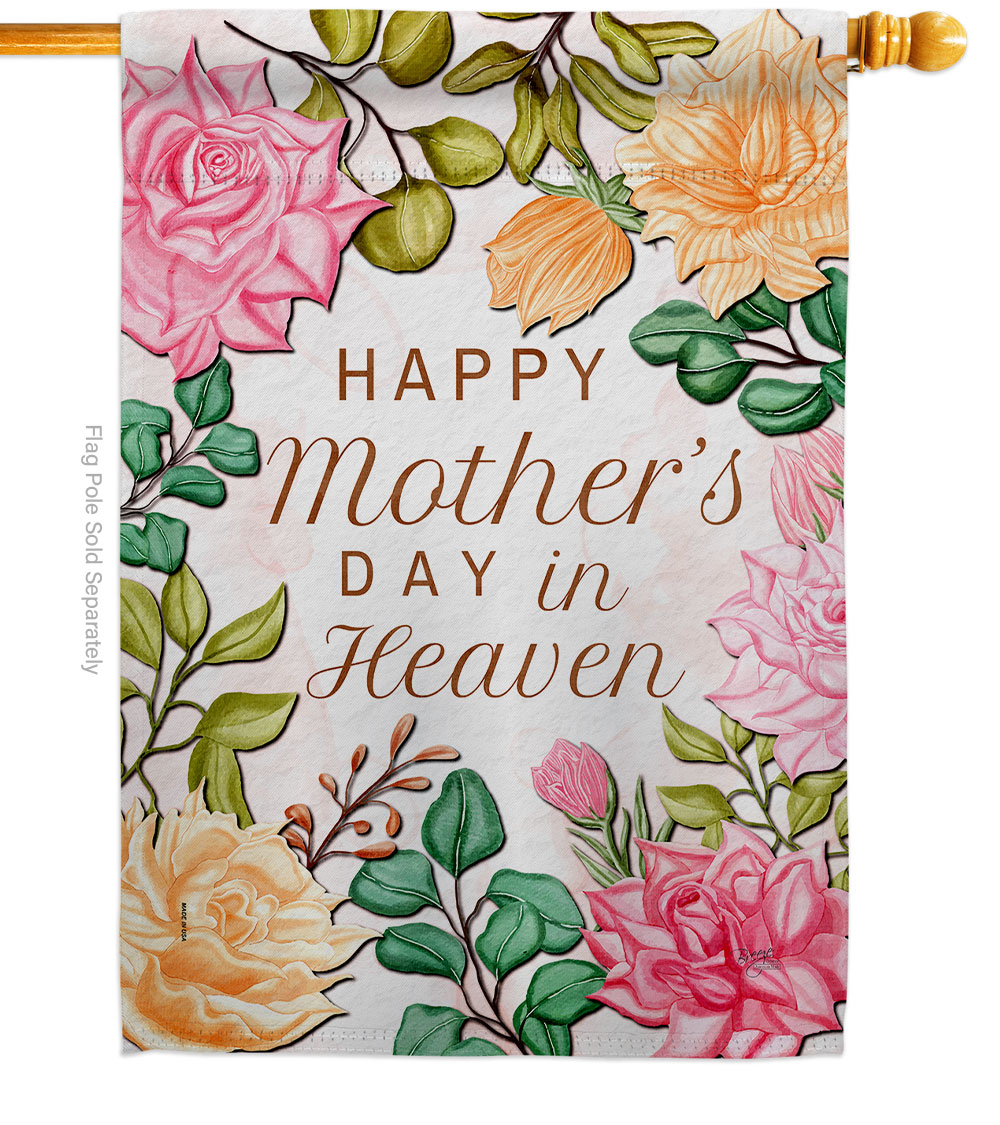 H115235-BO Mother In Heaven Family Day 28 x 40 in. Double-Sided Decorative Vertical House Flags for Decoration Banner Garden Yard Gift