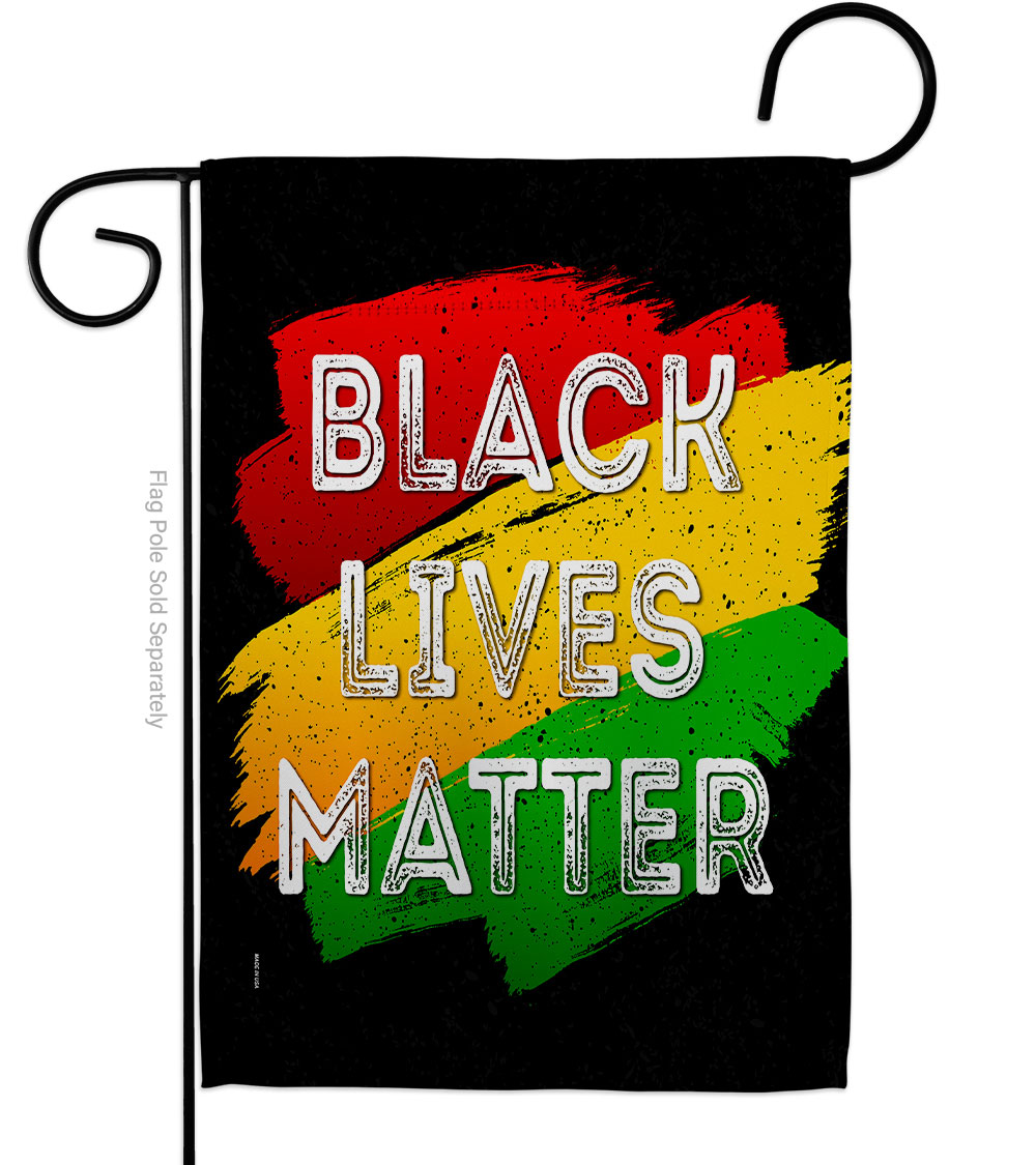 G170071-BO 13 x 18.5 in. Black Lives Freedom History Matter Double-Sided Decorative Vertical Garden Flags - House Decoration Banner Yard Gift