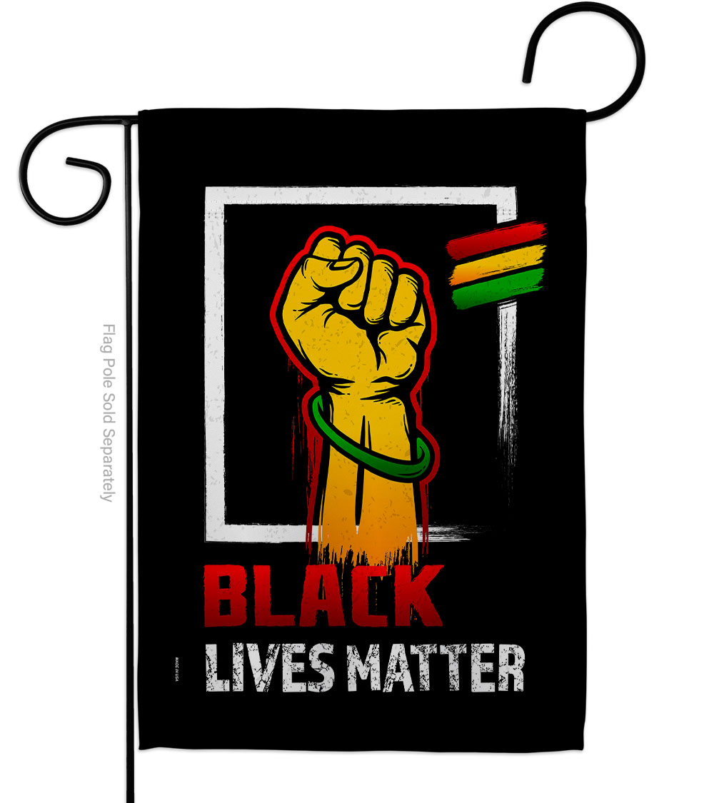 13 x 18.5 in. Black Matter Anti Racism History Lives Double-Sided Decorative Vertical Garden Flags - House Decoration Banner Yard Gift